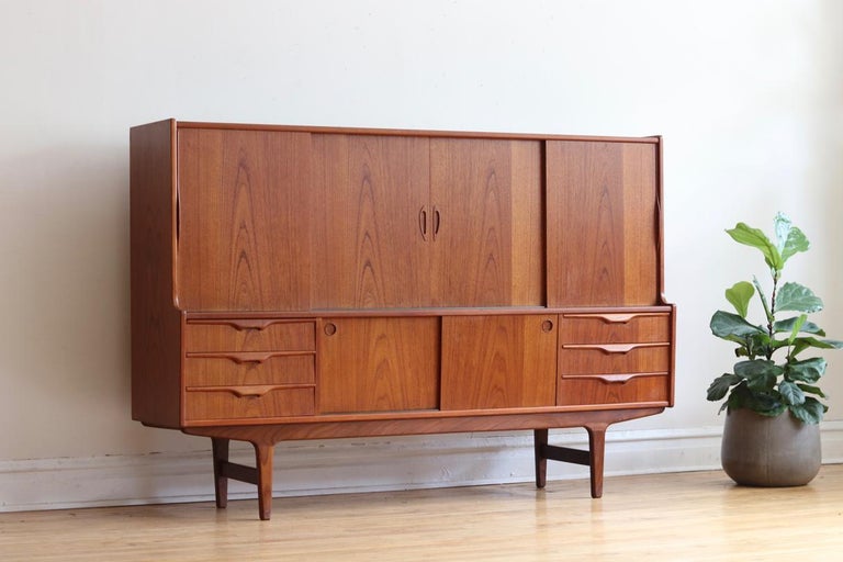 Danish Mid-Century Modern Tall Bar Cabinet by A. Petersen For Sale at ...