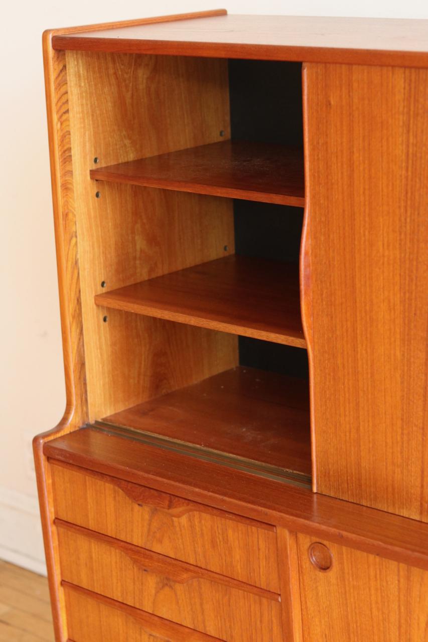 Danish Mid-Century Modern Tall Bar Cabinet by A. Petersen In Excellent Condition In Brooklyn, NY