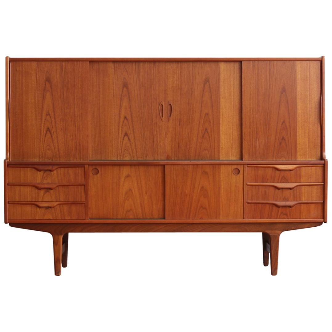 Danish Mid-Century Modern Tall Bar Cabinet by A. Petersen