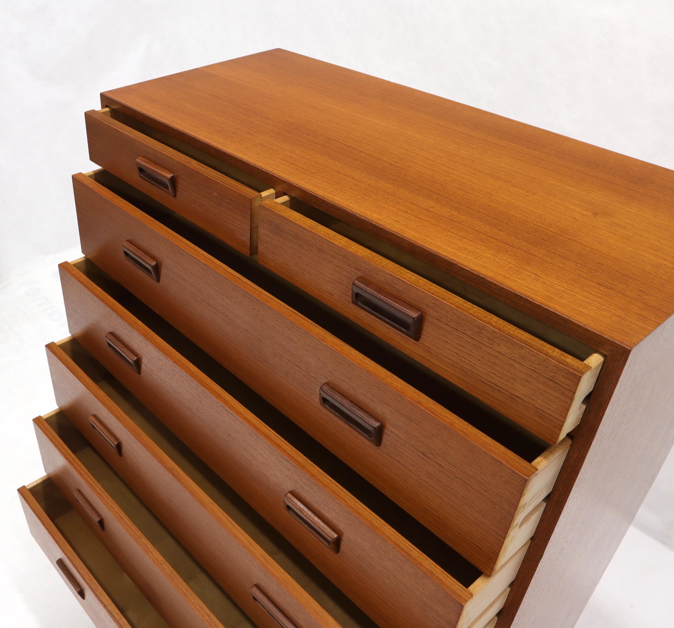 Danish Mid-Century Modern Tall High Boy Chest of 7 Drawers Dresser Cabinet For Sale 1