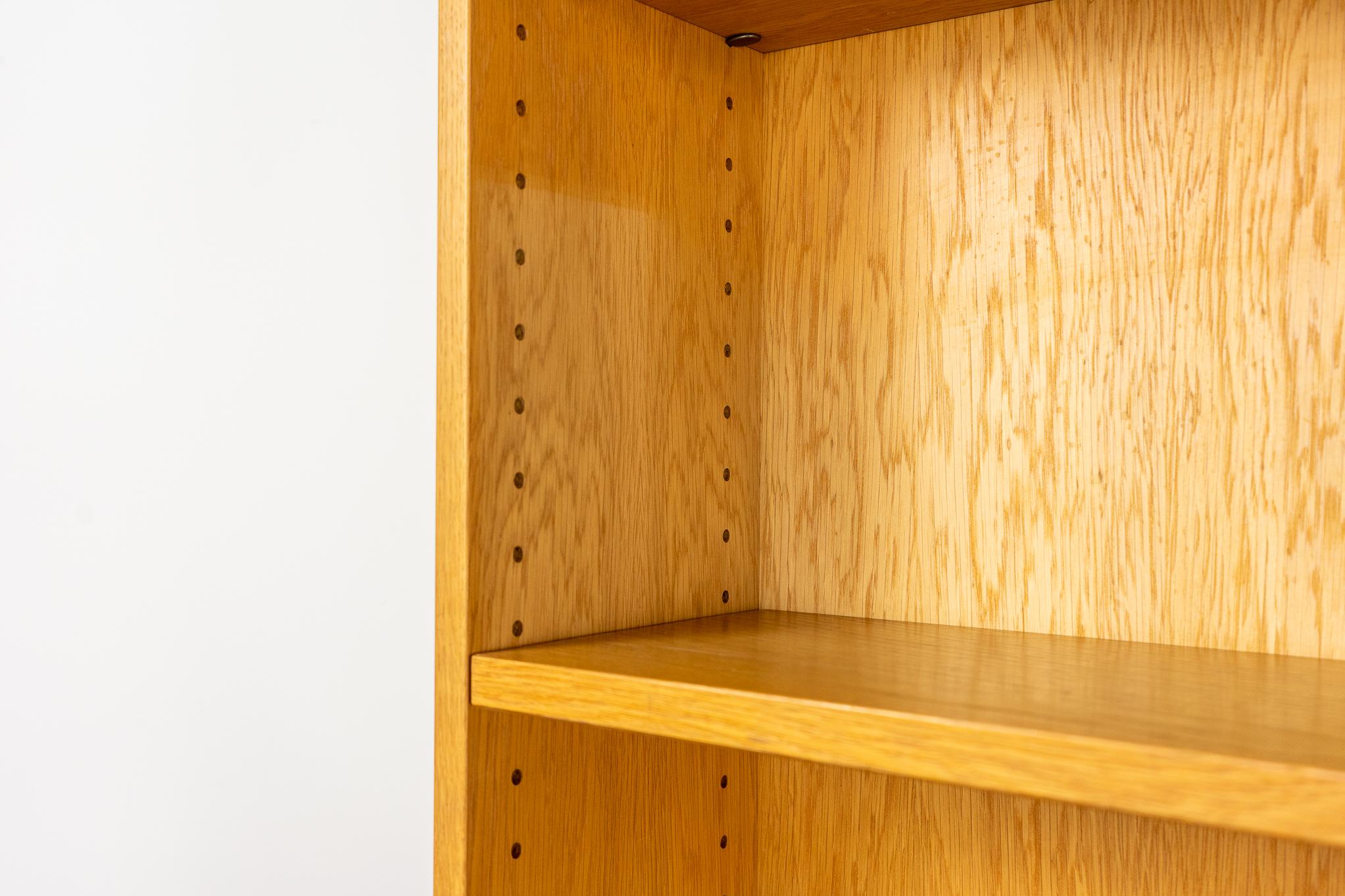 Danish Mid-Century Modern Tall Oak Bookcase 1