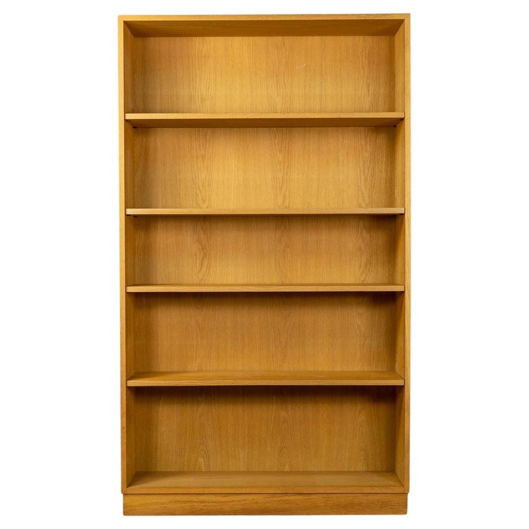 Danish MidCentury Modern Tall Oak Bookcase For Sale at 1stDibs