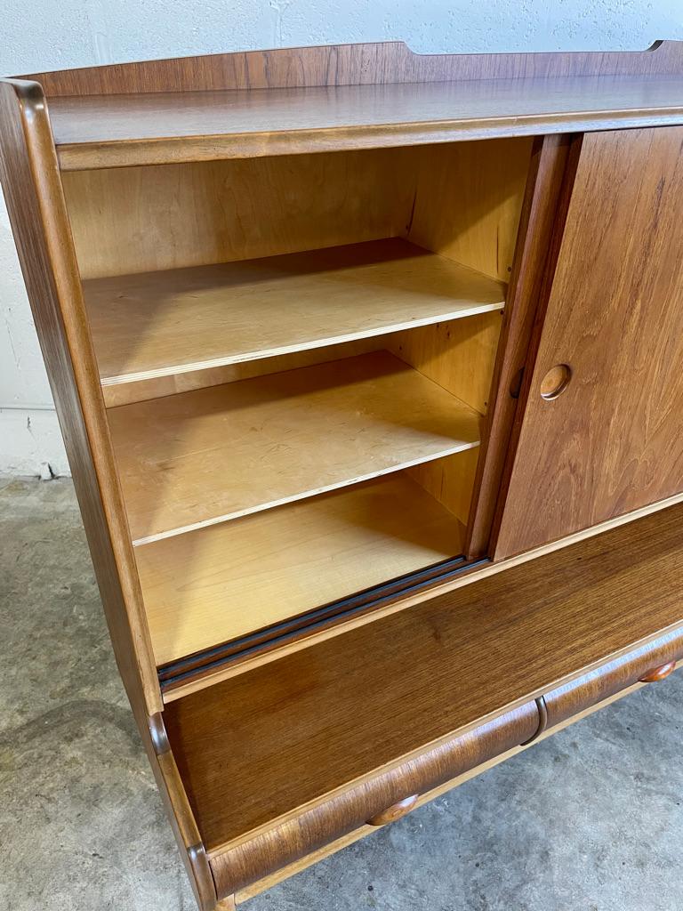 20th Century Danish Mid Century Modern Tall Sideboard or Buffet For Sale