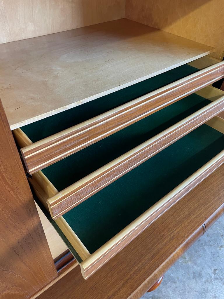 Danish Mid Century Modern Tall Sideboard or Buffet For Sale 1