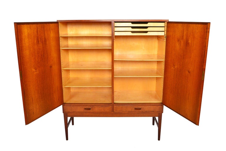 Danish Mid-Century Modern Tall Teak Bureau at 1stDibs