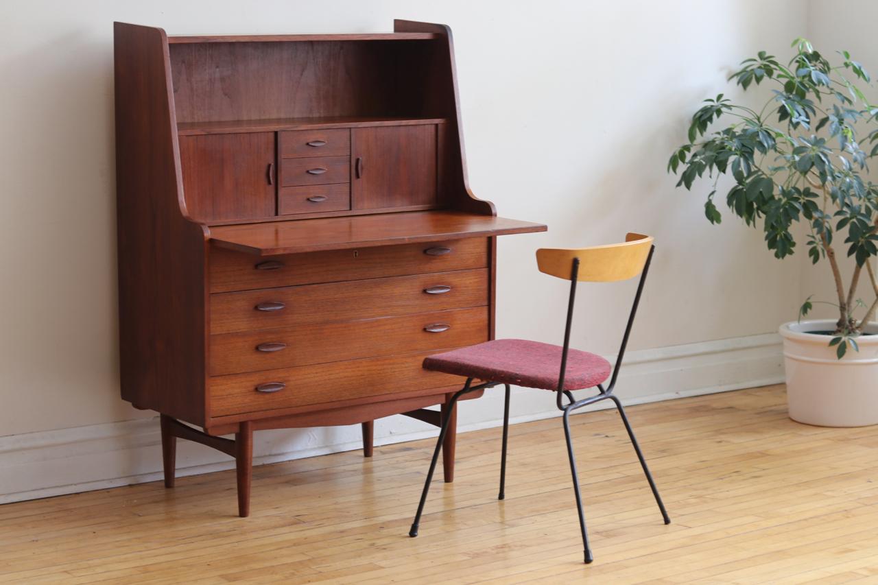 Danish Mid-Century Modern Tall Teak Secretary Desk 2