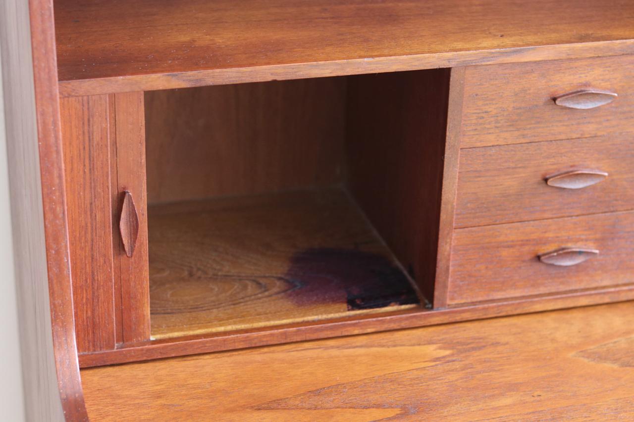 20th Century Danish Mid-Century Modern Tall Teak Secretary Desk