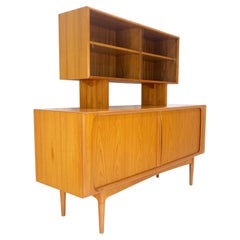 Danish Mid Century Modern Tambour Door Credenza w/ Hutch MINT Time Capsule