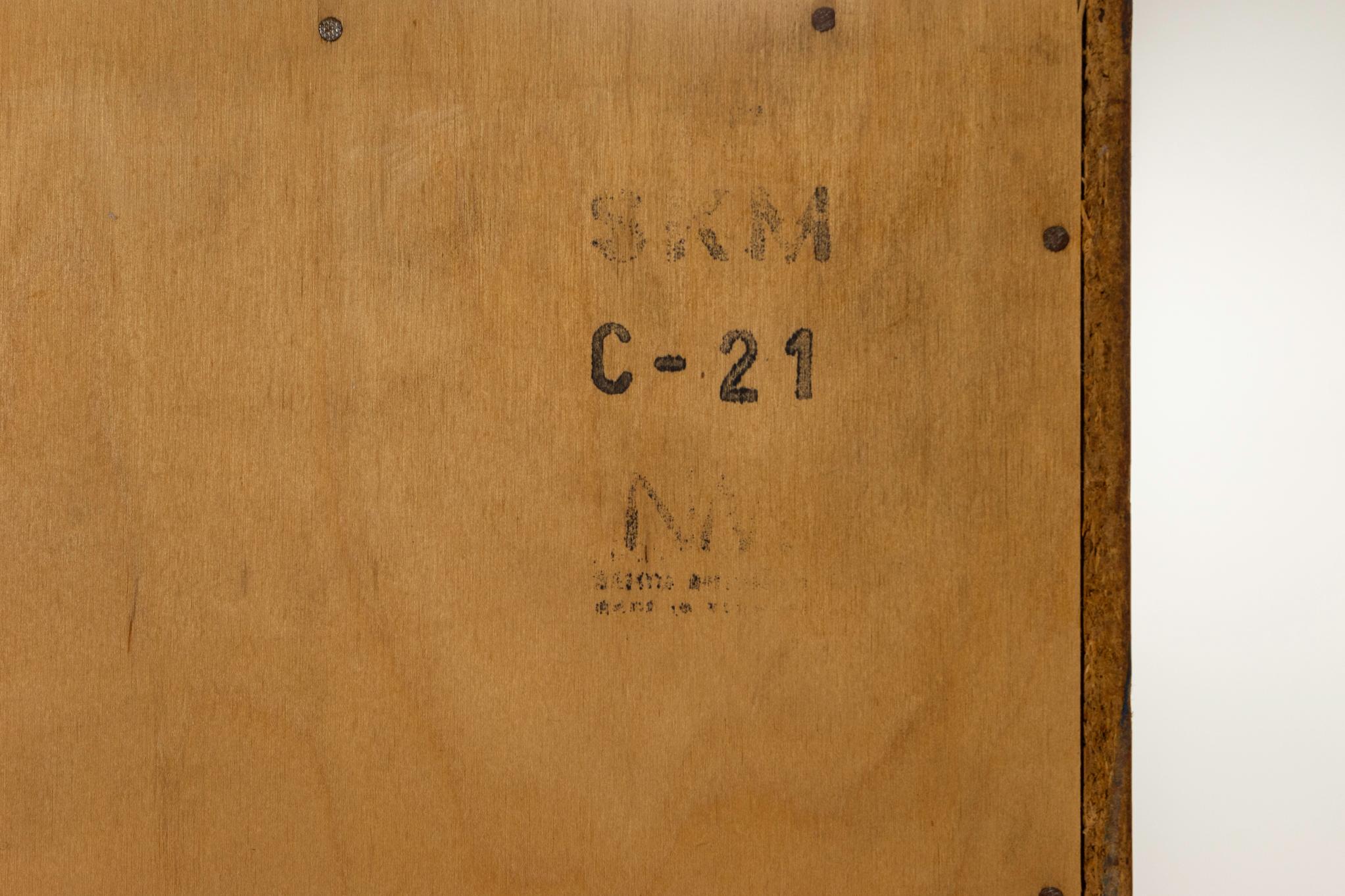 Archivio danese di metà secolo moderno con ante a tamburo in Oak in vendita 2