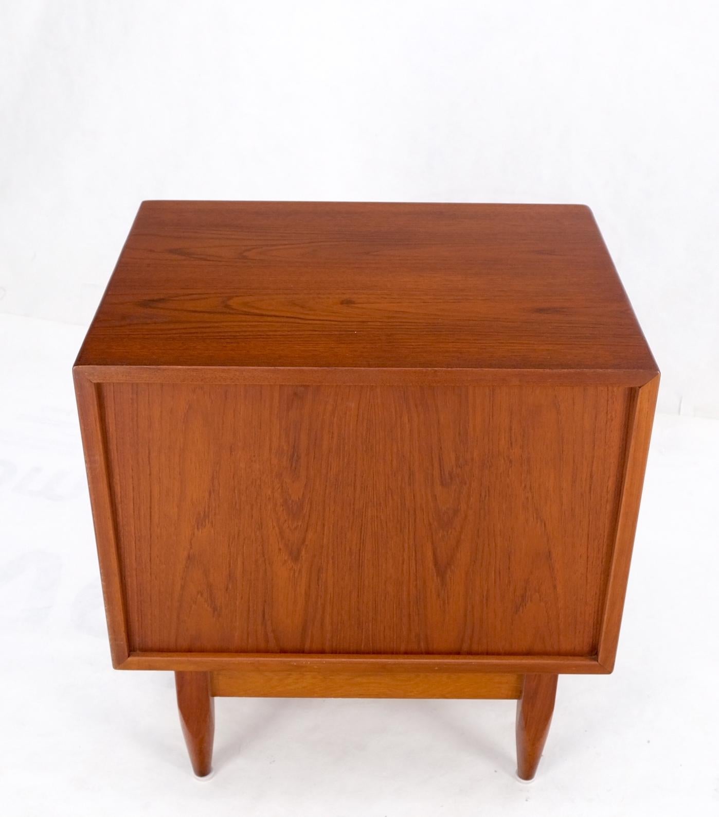 Danish Mid-Century Modern Tambour Door One Drawer End Table Night Stand Mint! For Sale 13