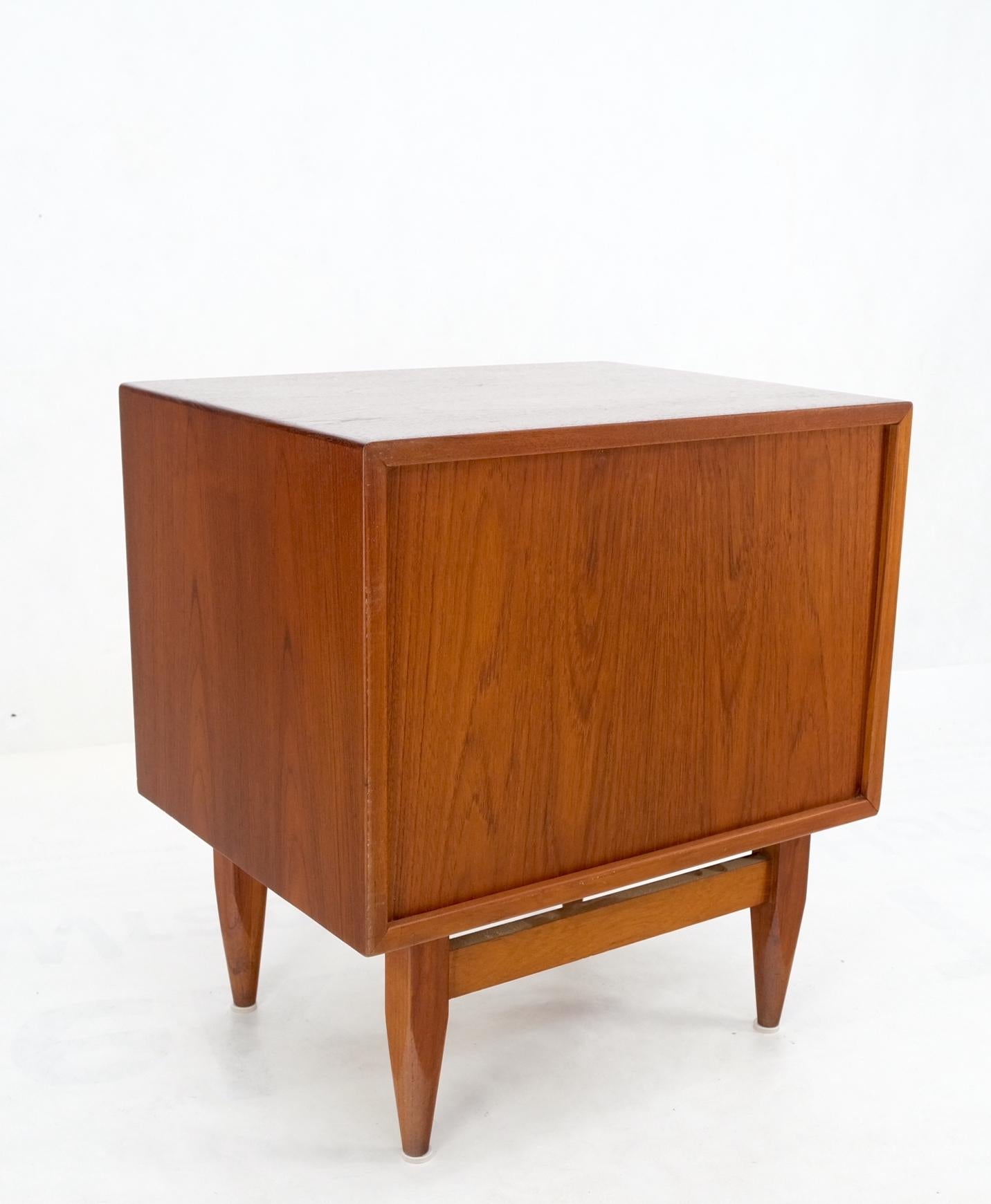 Danish Mid-Century Modern Tambour Door One Drawer End Table Night Stand Mint! For Sale 1