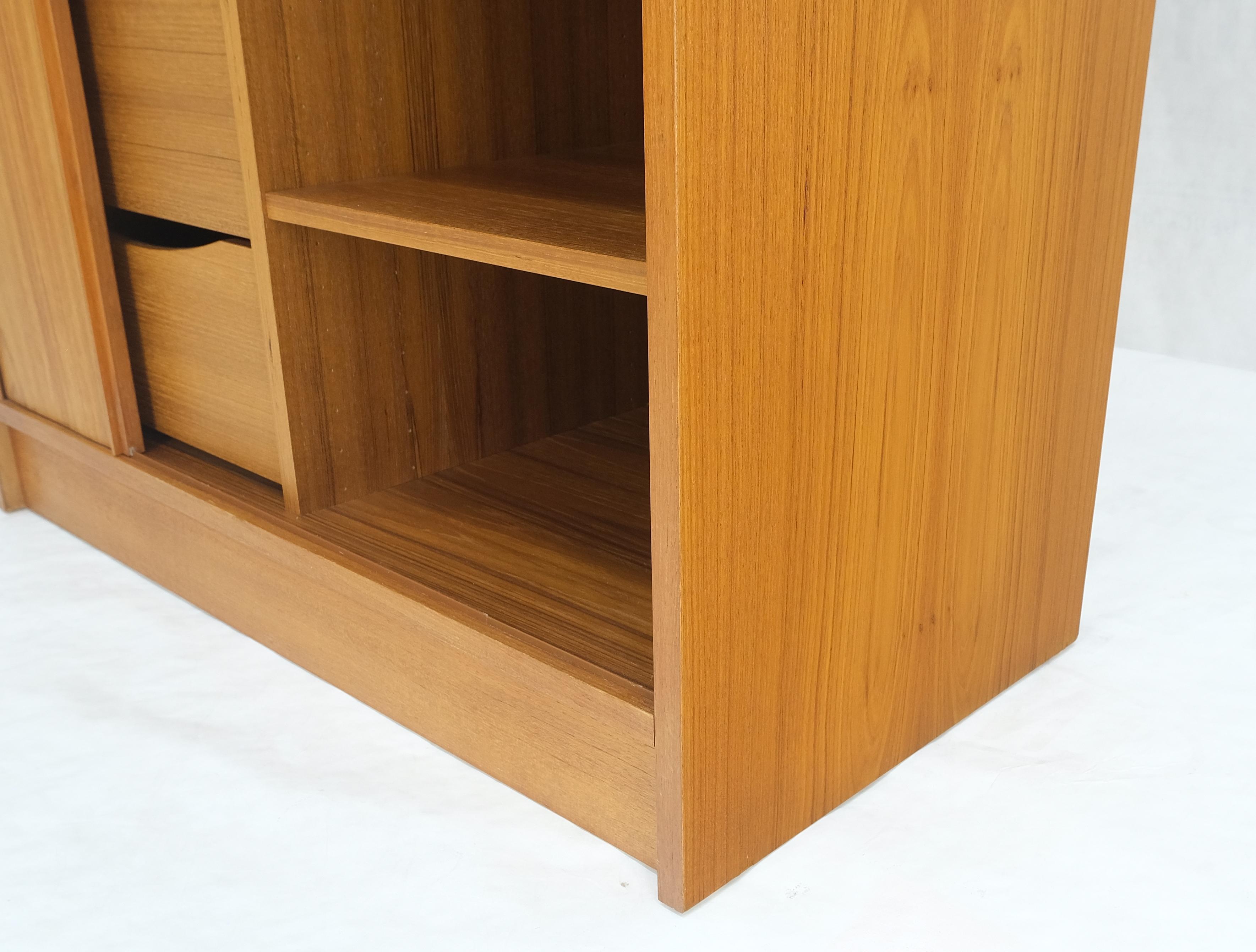 Danish Mid Century Modern Tambour Doors Multi Compartment 4 Drawer Shelves Chest For Sale 3