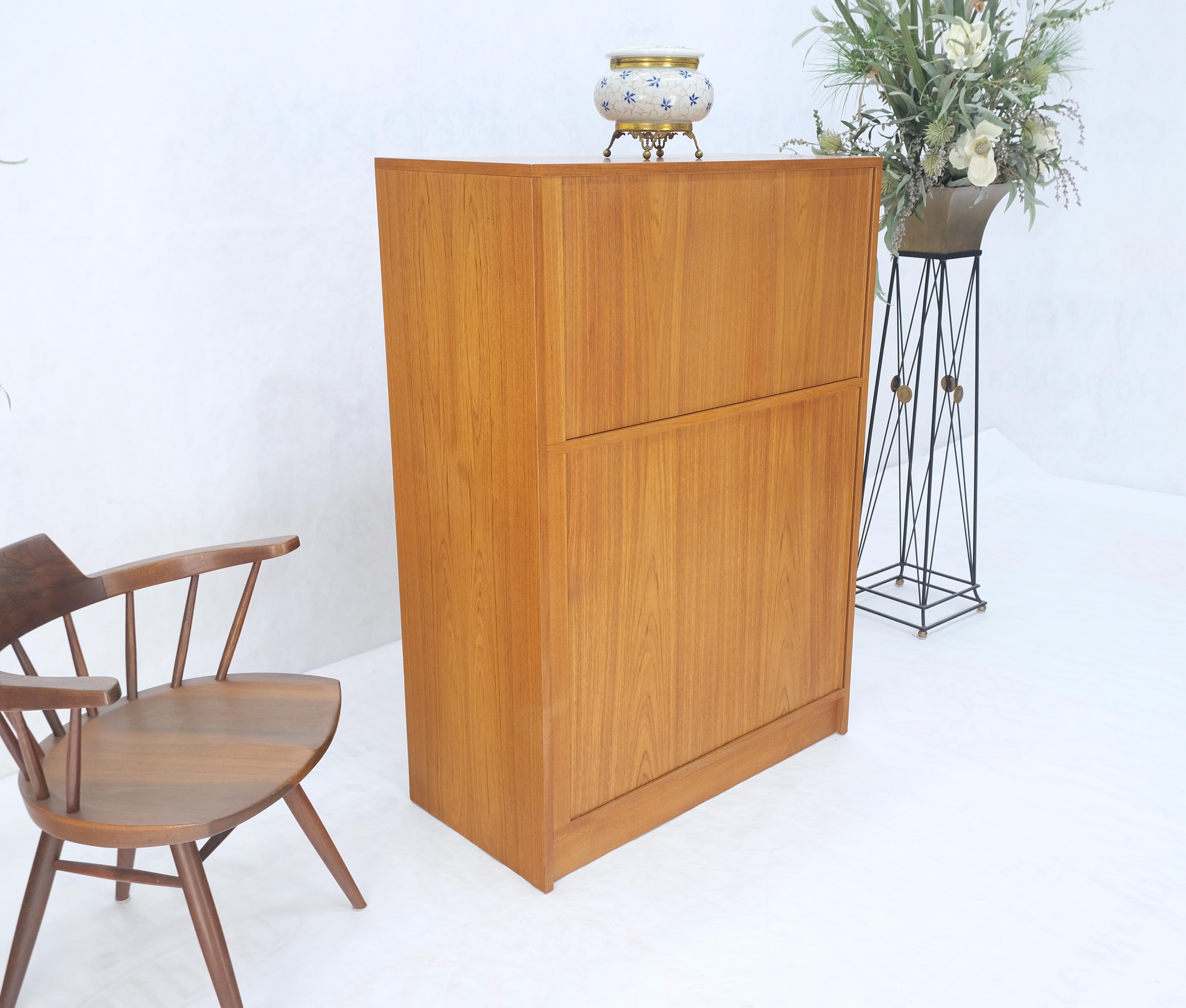 Mid-Century Modern Danish Mid Century Modern Tambour Doors Multi Compartment 4 Drawer Shelves Chest For Sale