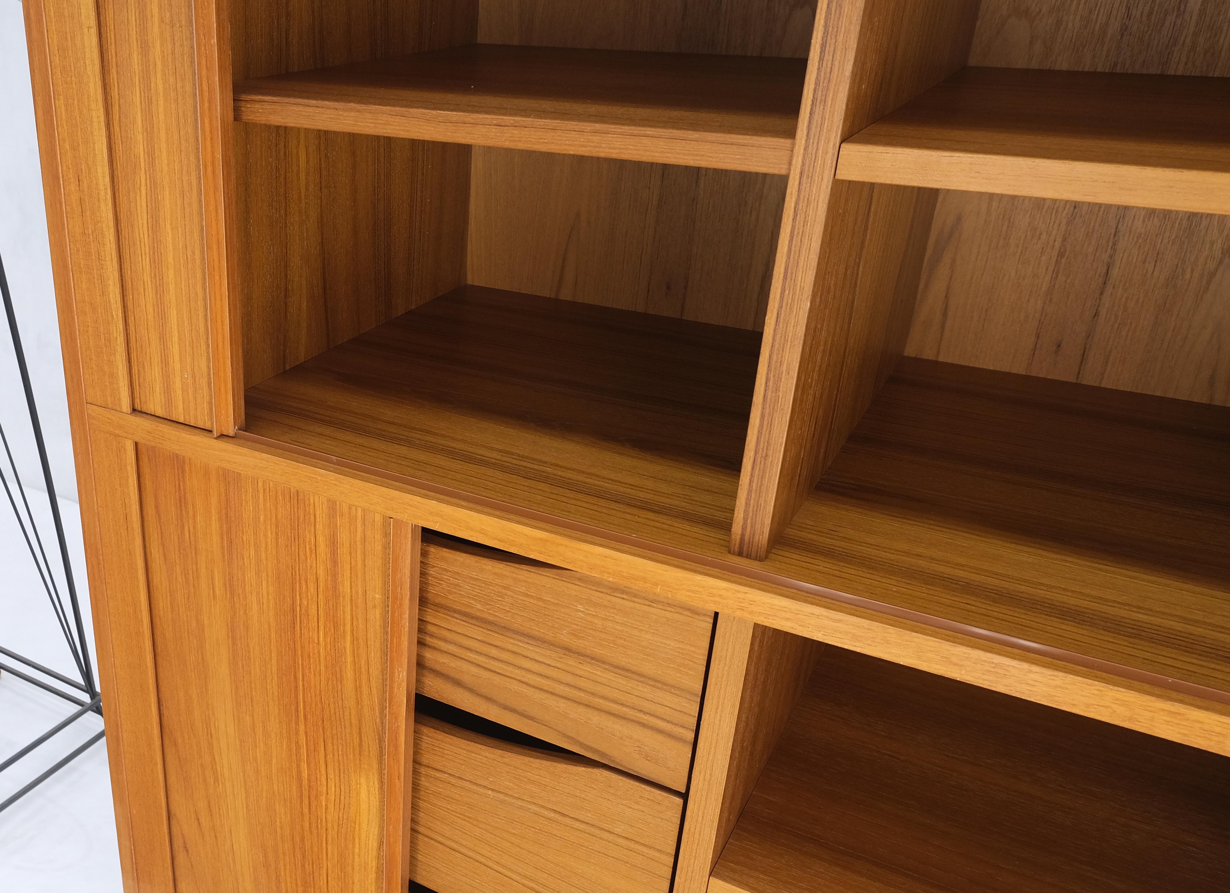 Danish Mid Century Modern Tambour Doors Multi Compartment 4 Drawer Shelves Chest For Sale 2