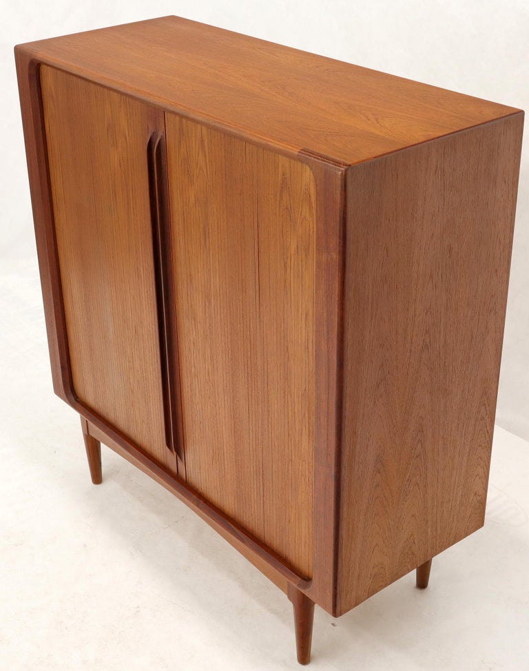 Mid Century Danish Teak Corner Tambour Cabinet 1960s For Sale At Pamono