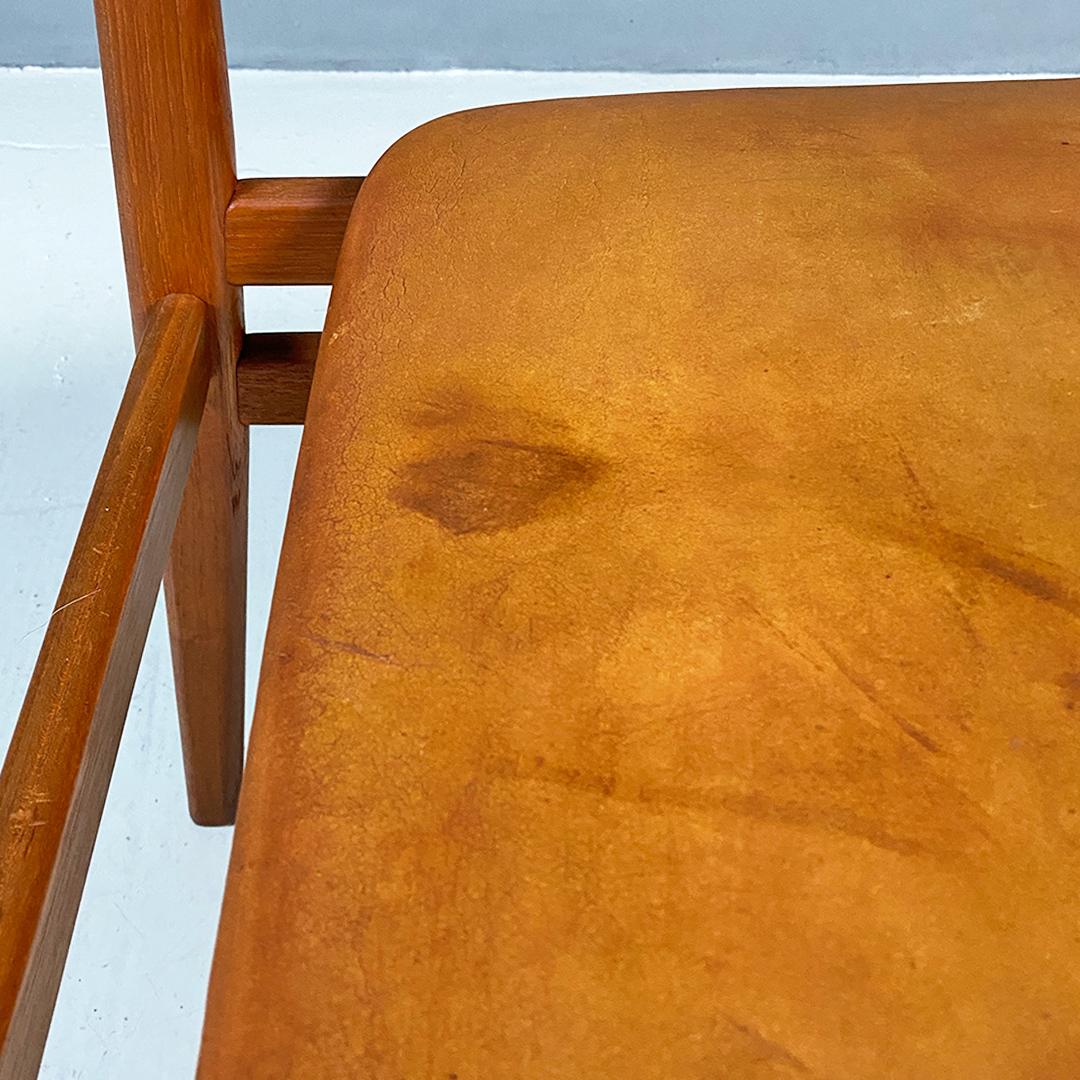 teak and leather dining chairs