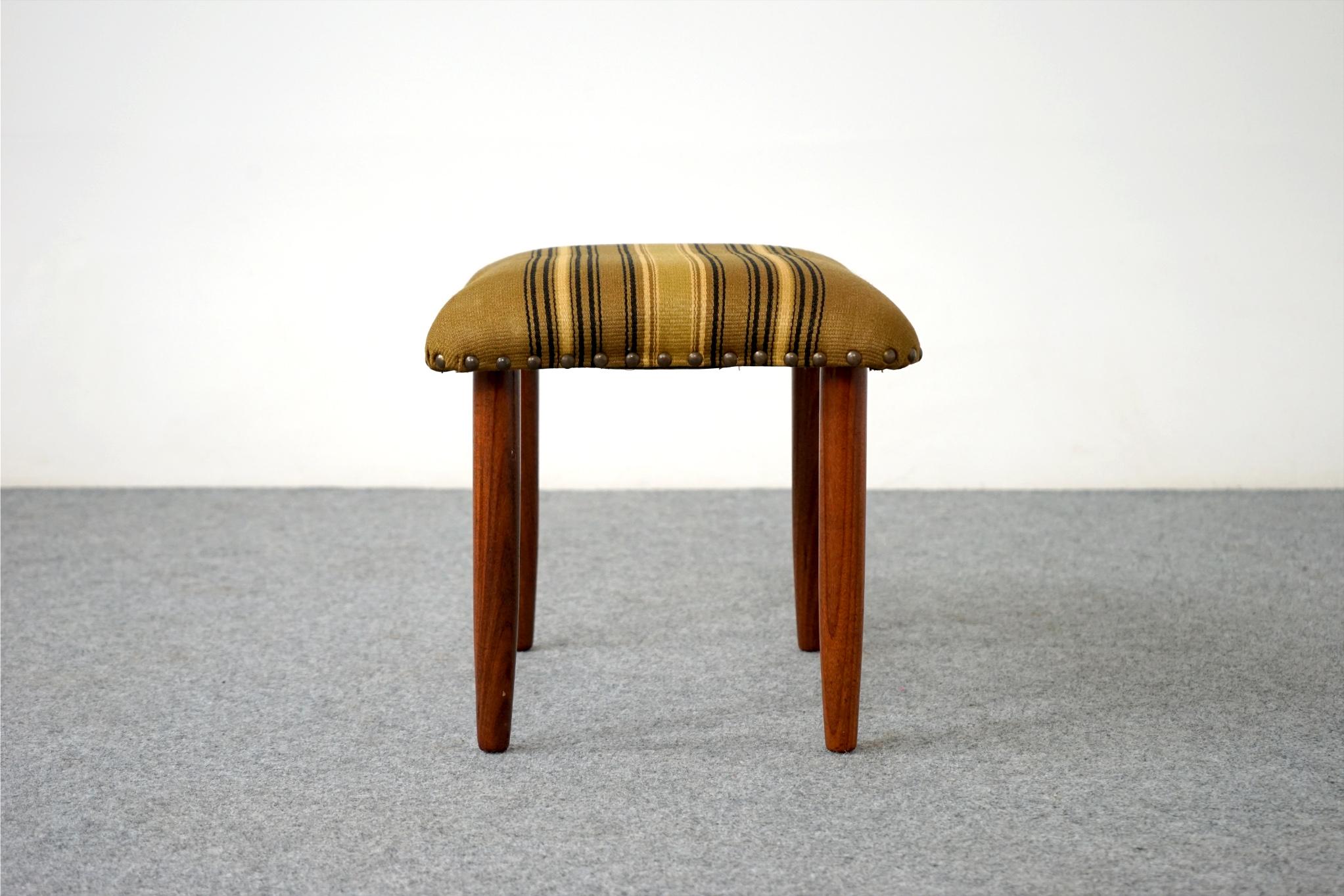 Mid-20th Century Danish Mid-Century Modern Teak and Fabric Footstool