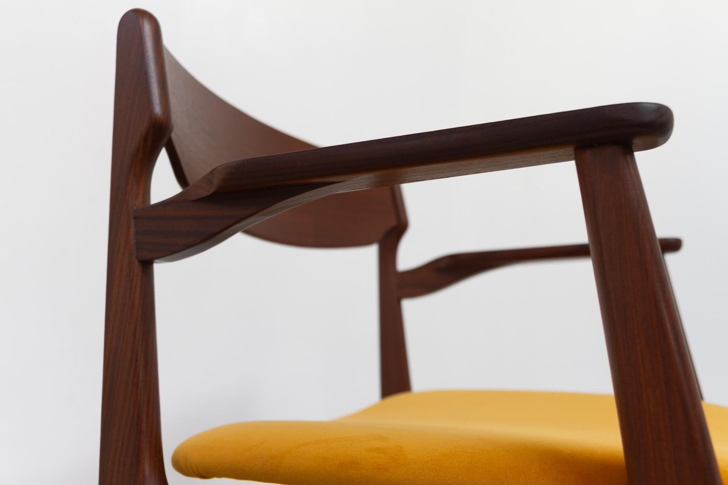 Danish Mid-Century Modern Teak Armchair, 1960s. For Sale 12