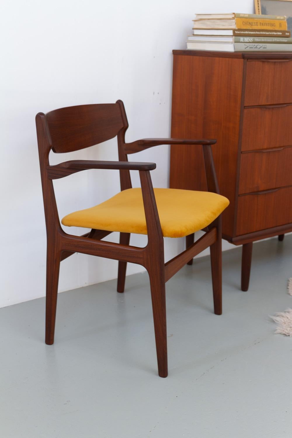 Mid-20th Century Danish Mid-Century Modern Teak Armchair, 1960s. For Sale