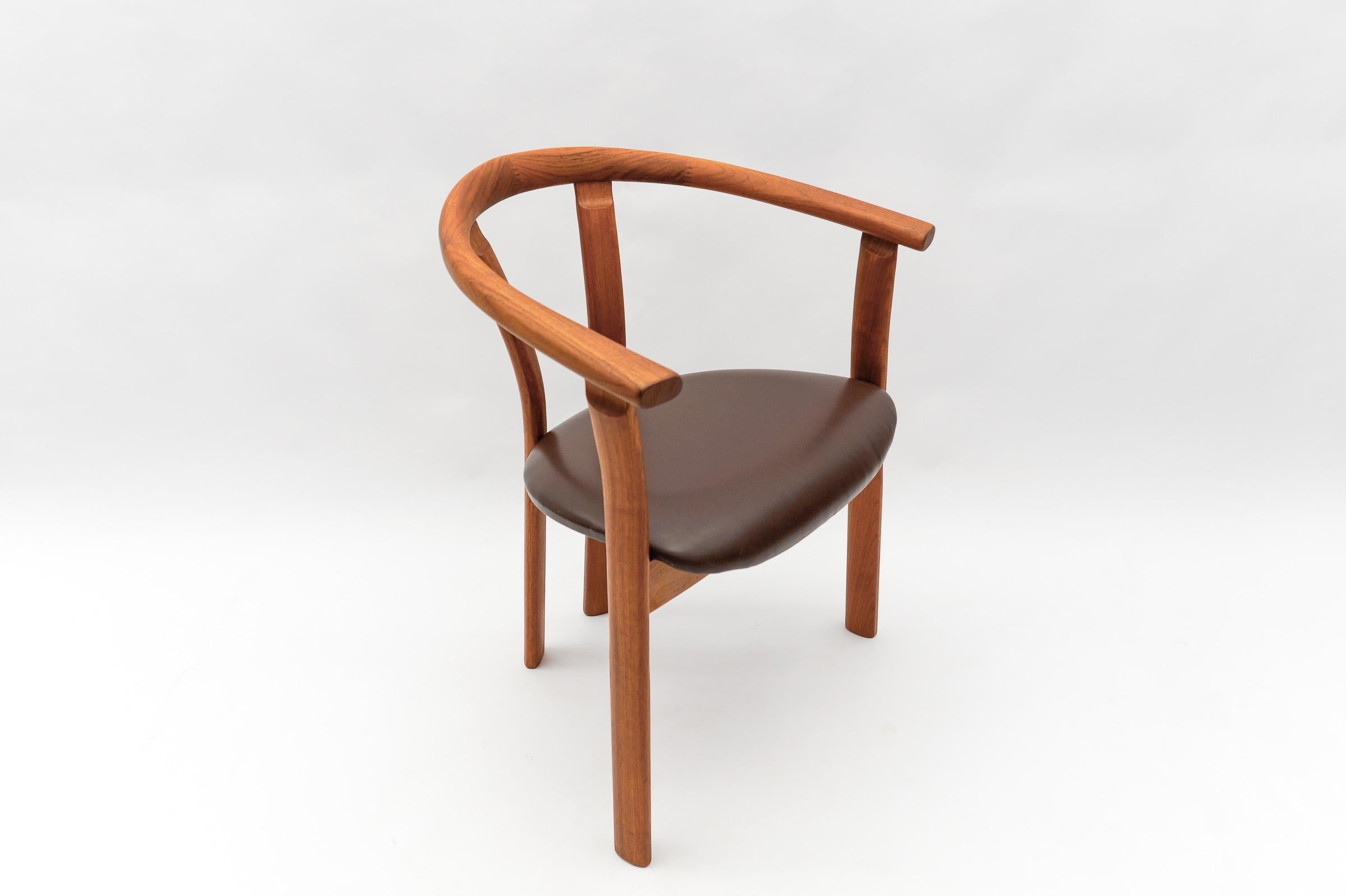 Scandinavian Modern Danish Mid Century Modern Teak Armrest Desk Chair, 1960s For Sale