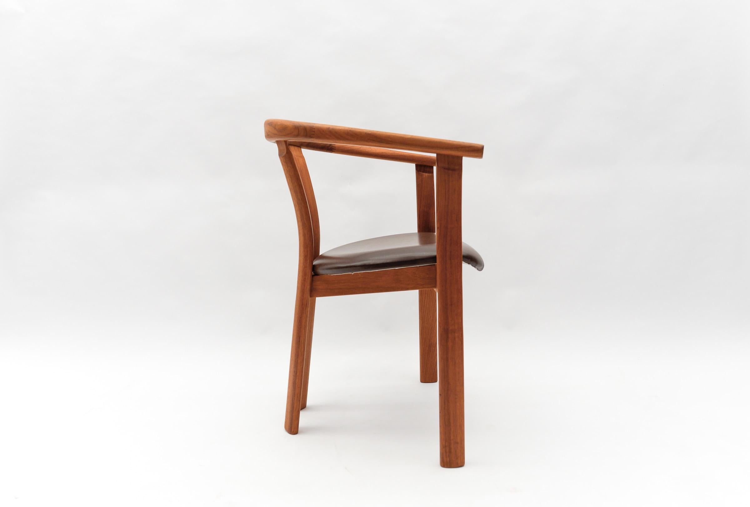 Mid-20th Century Danish Mid Century Modern Teak Armrest Desk Chair, 1960s For Sale
