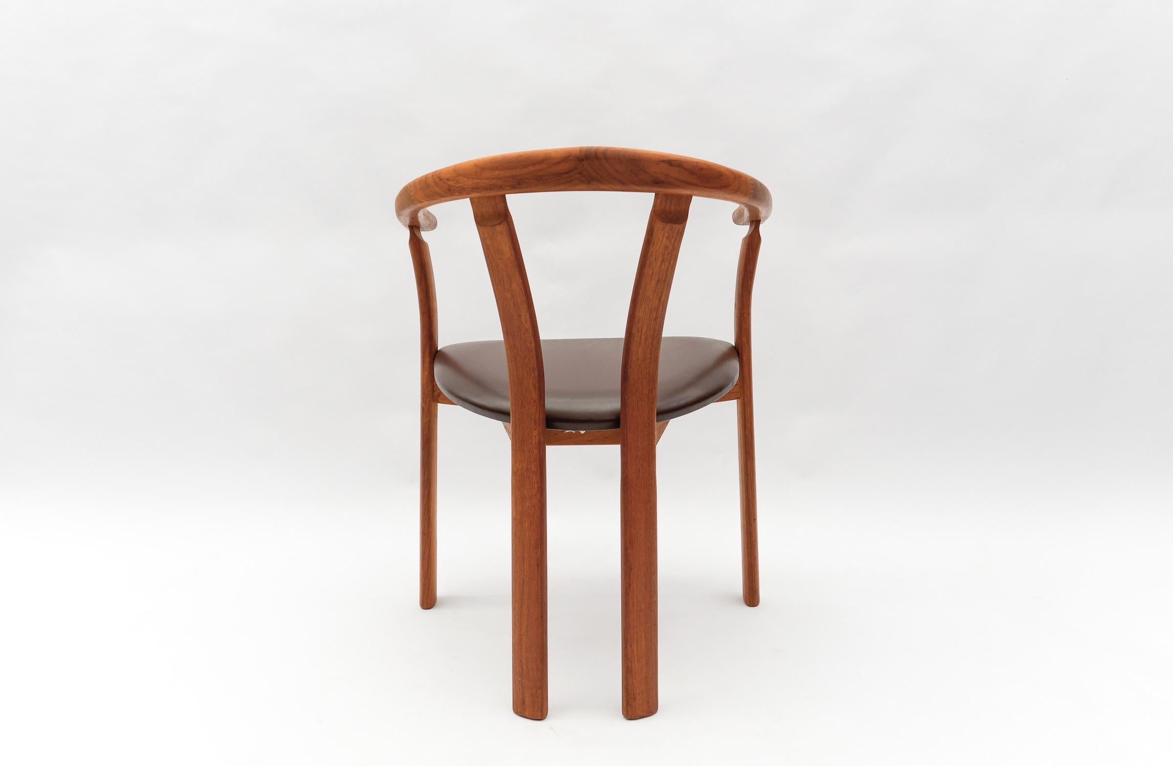 Danish Mid Century Modern Teak Armrest Desk Chair, 1960s For Sale 1