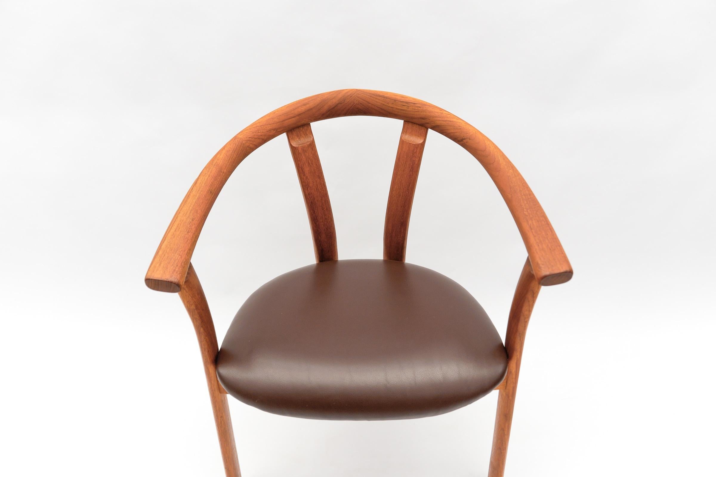 Danish Mid Century Modern Teak Armrest Desk Chair, 1960s For Sale 2