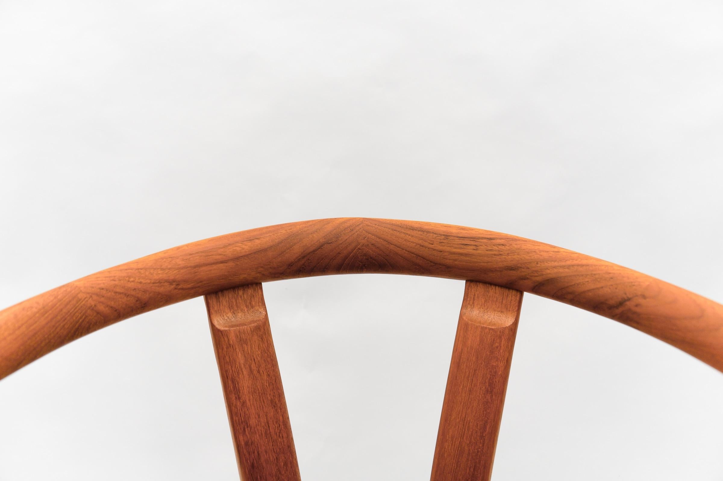 Danish Mid Century Modern Teak Armrest Desk Chair, 1960s For Sale 3