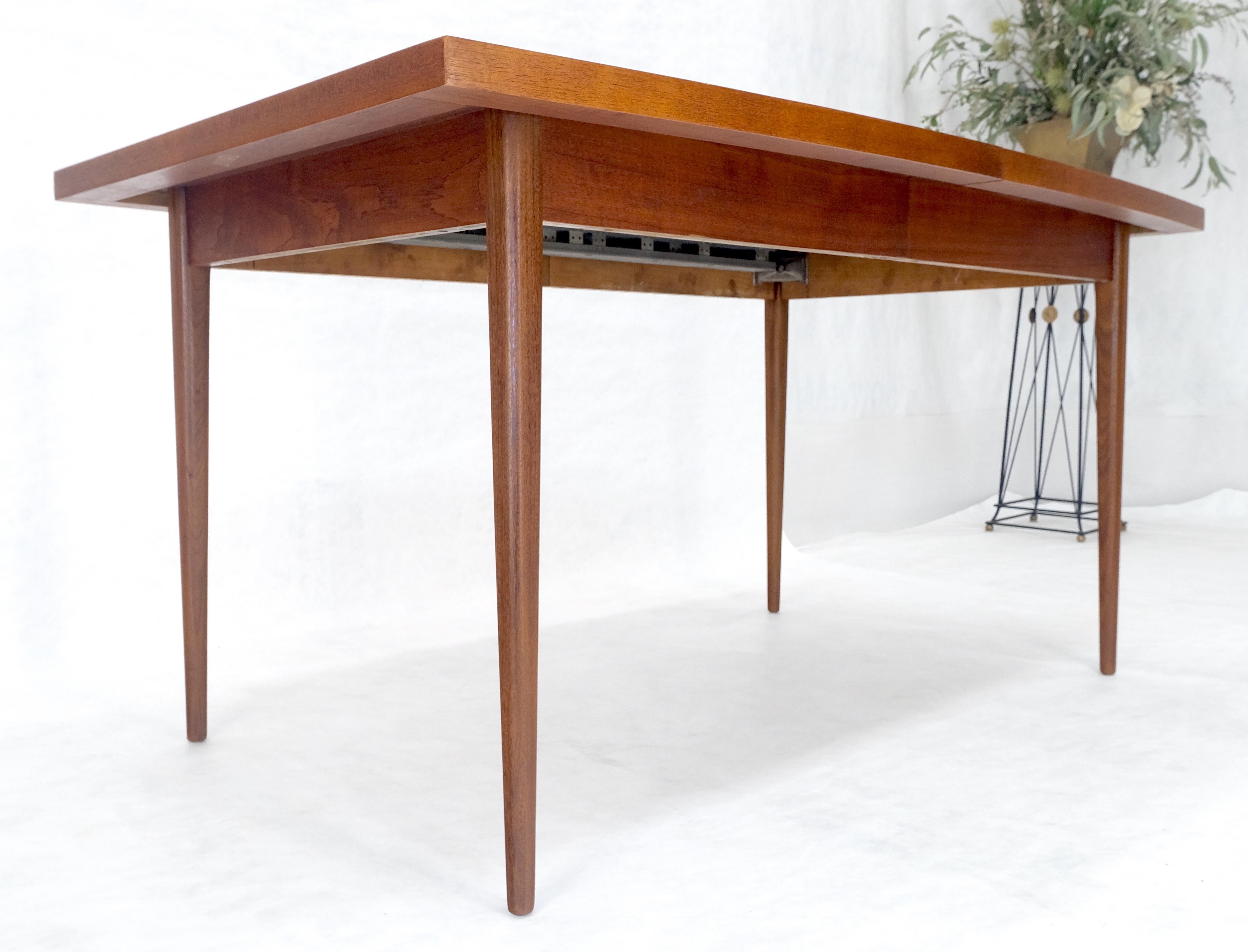 Danish Mid Century Modern Teak Boat Shape Dining Table w/ 3 12