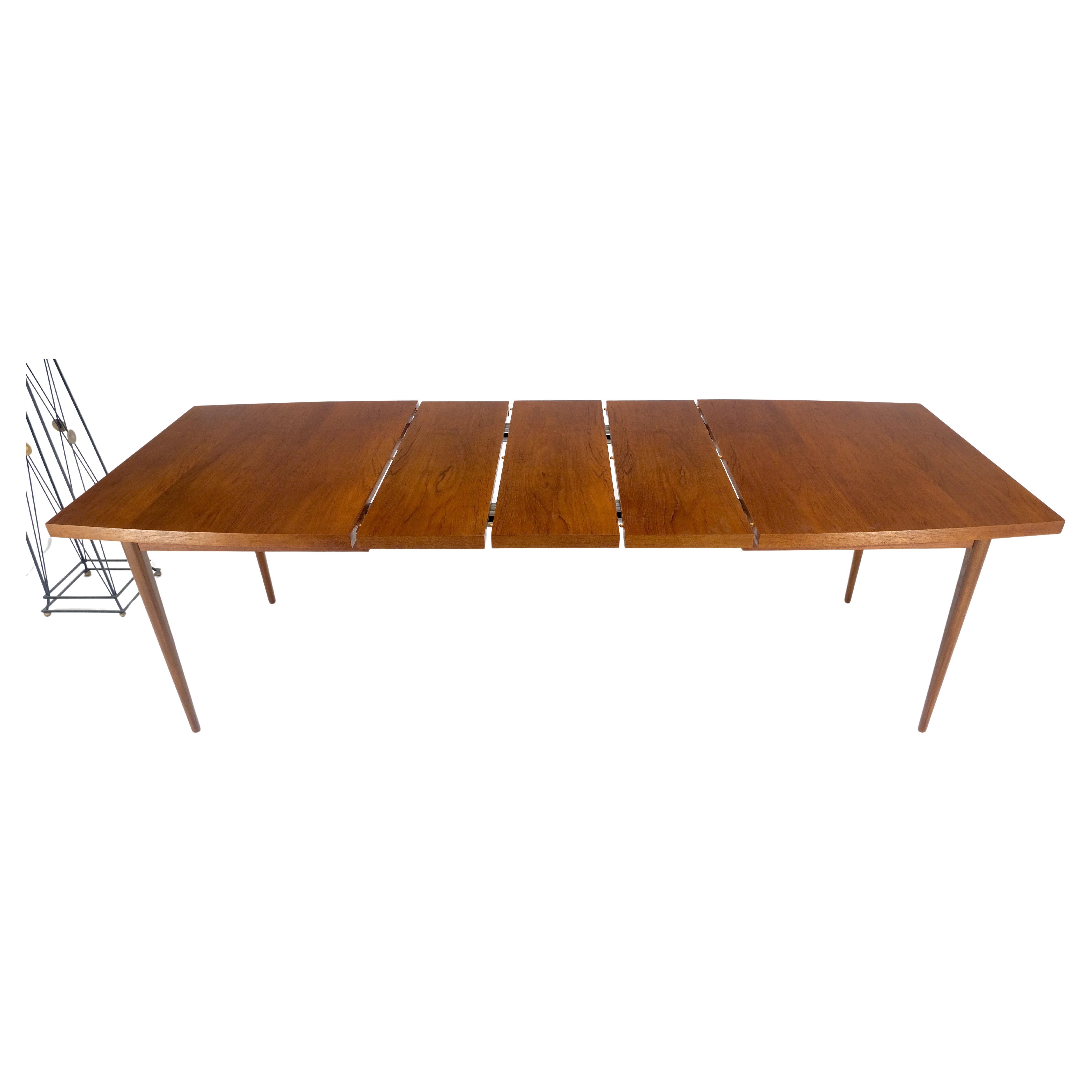 Mid-Century Modern Danish Mid Century Modern Teak Boat Shape Dining Table w/ 3 12