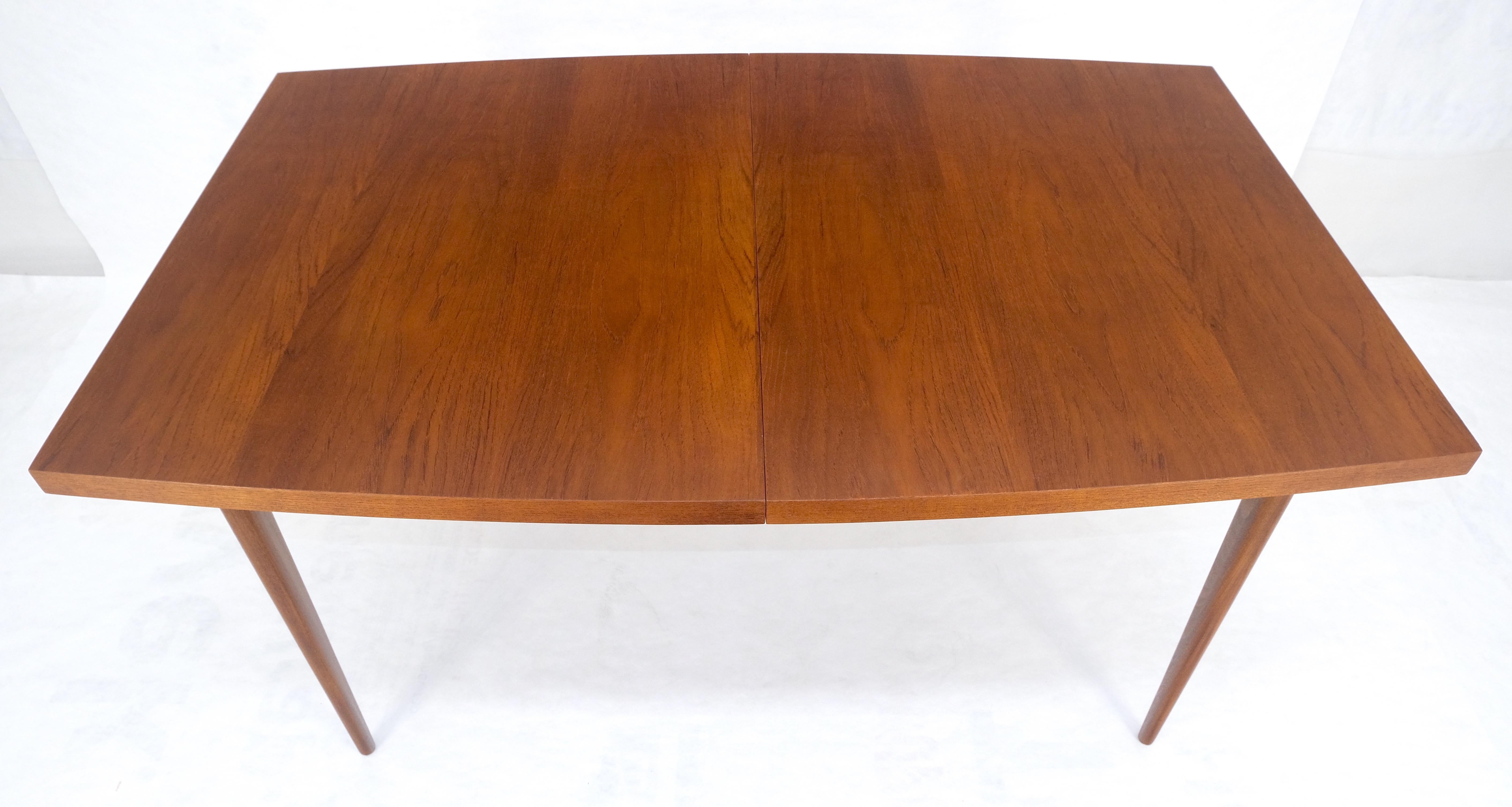 Teck Danish Mid Century Modern Teak Boat Shape Dining Table w/ 3 12