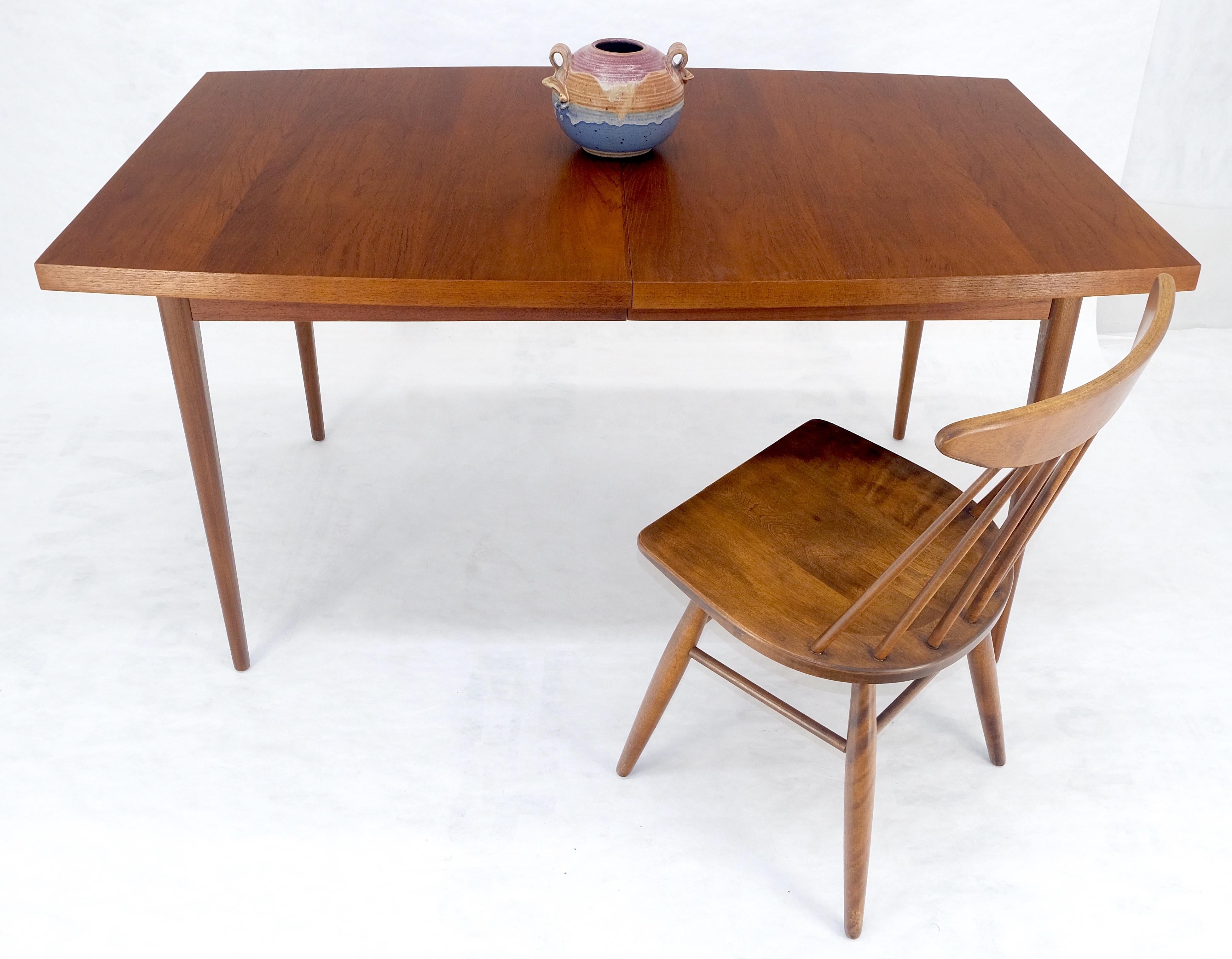 Danish Mid Century Modern Teak Boat Shape Dining Table w/ 3 12