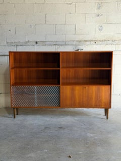 Danish Mid Century Modern Teak Bookcase Cabinet Bar Secretary Storage Shelf Unit