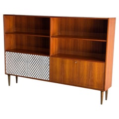 Danish Mid Century Modern Teak Bookcase Cabinet Bar Secretary Storage Shelf Unit