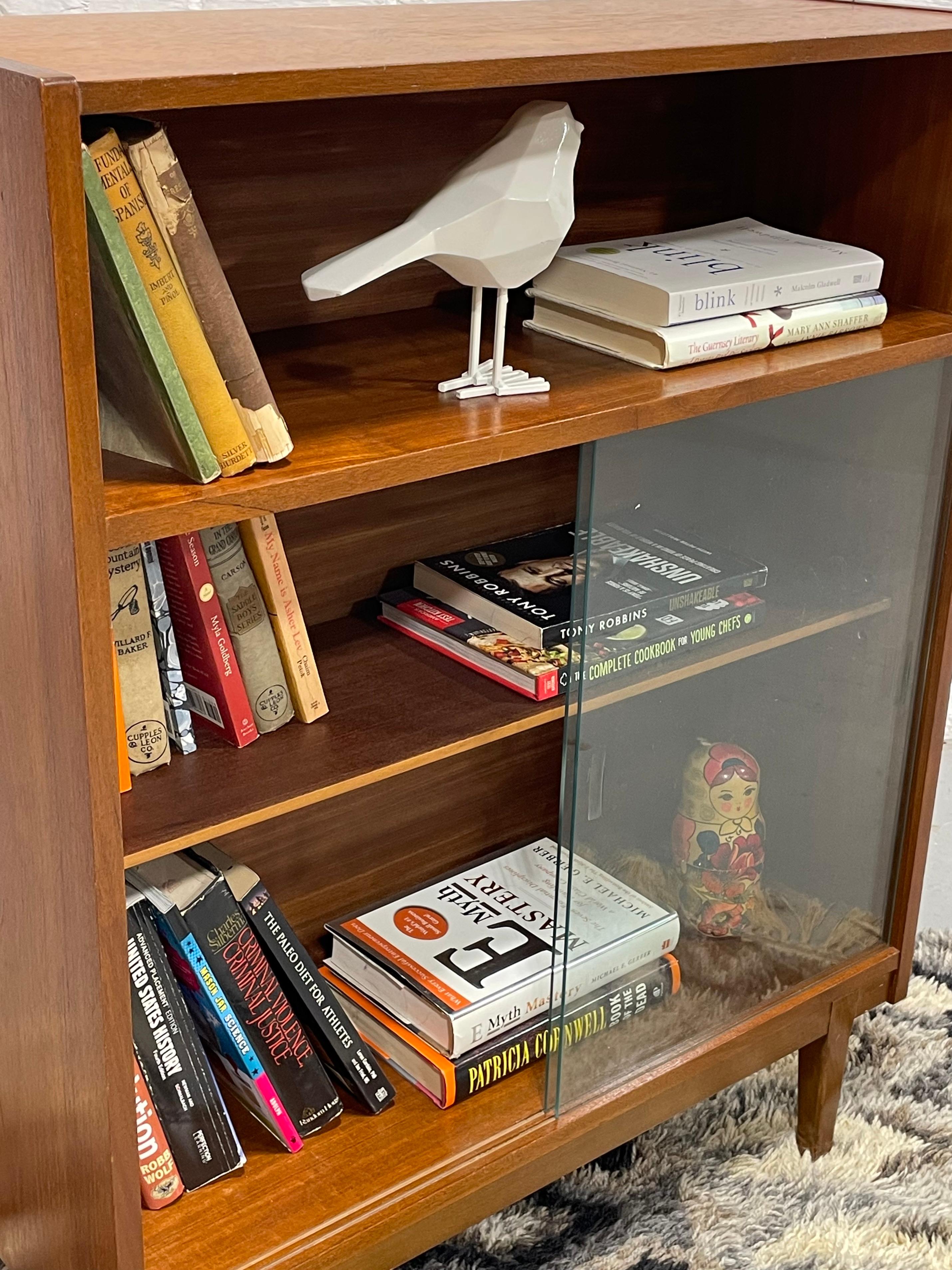 DANISH Mid Century Modern TEAK BOOKCASE + Glass Doors, c. 1960’s 7