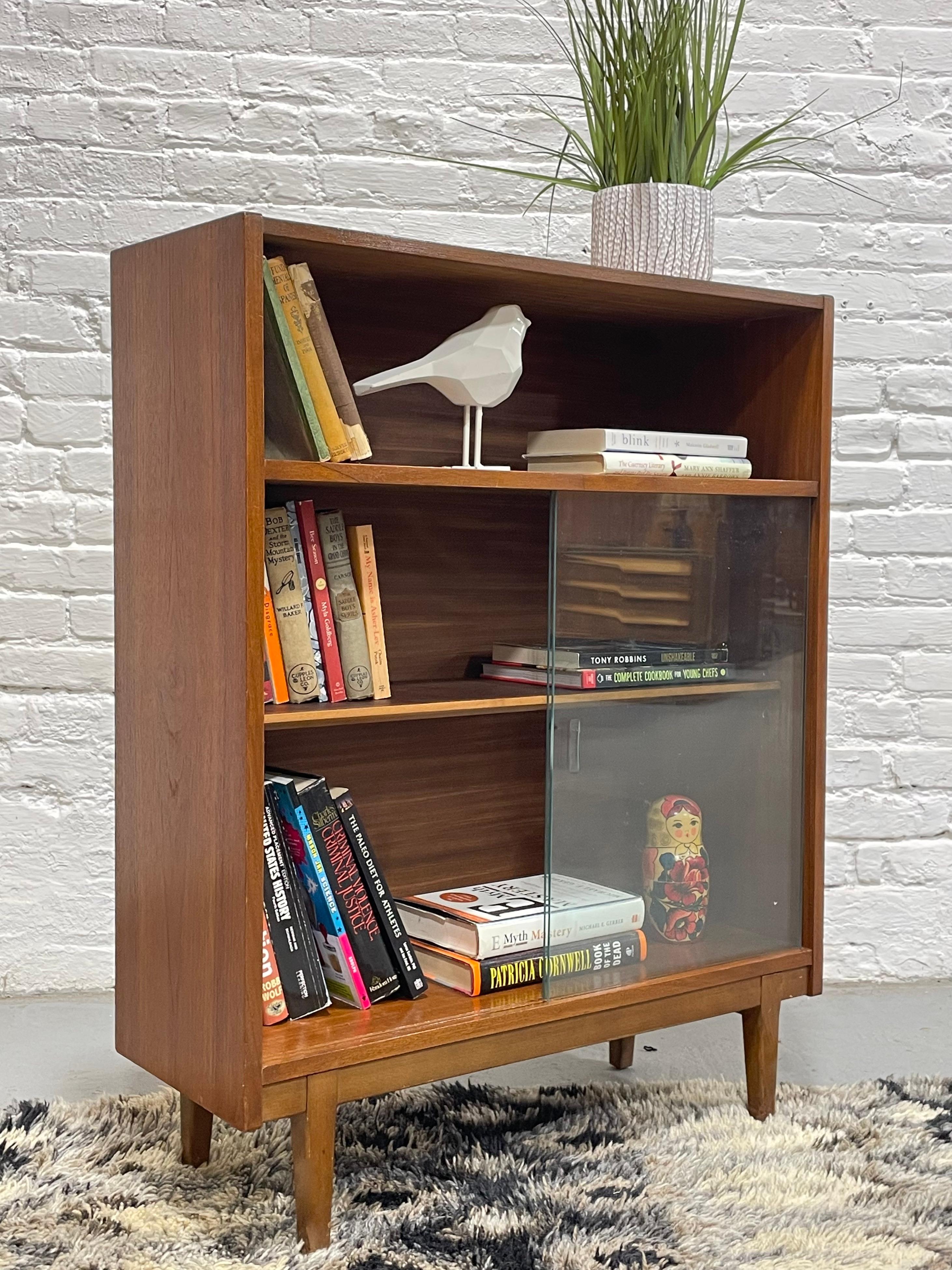DANISH Mid Century Modern TEAK BOOKCASE + Glass Doors, c. 1960’s 1