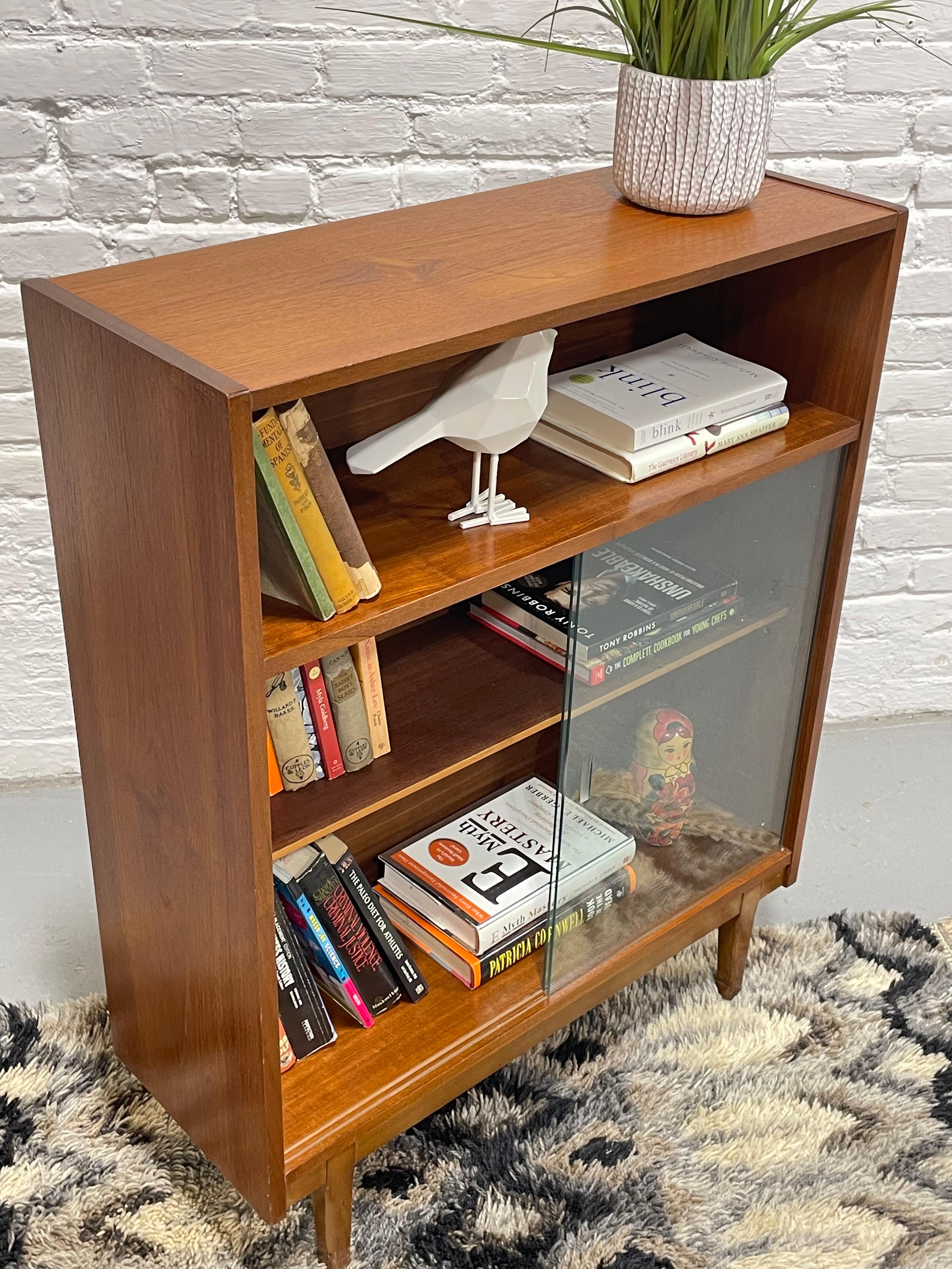 DANISH Mid Century Modern TEAK BOOKCASE + Glass Doors, c. 1960’s 2