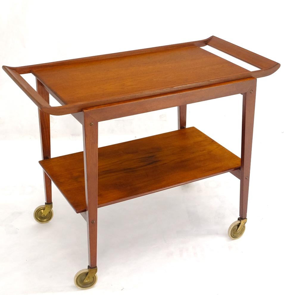 Danish Mid-Century Modern teak cart with removable tray.