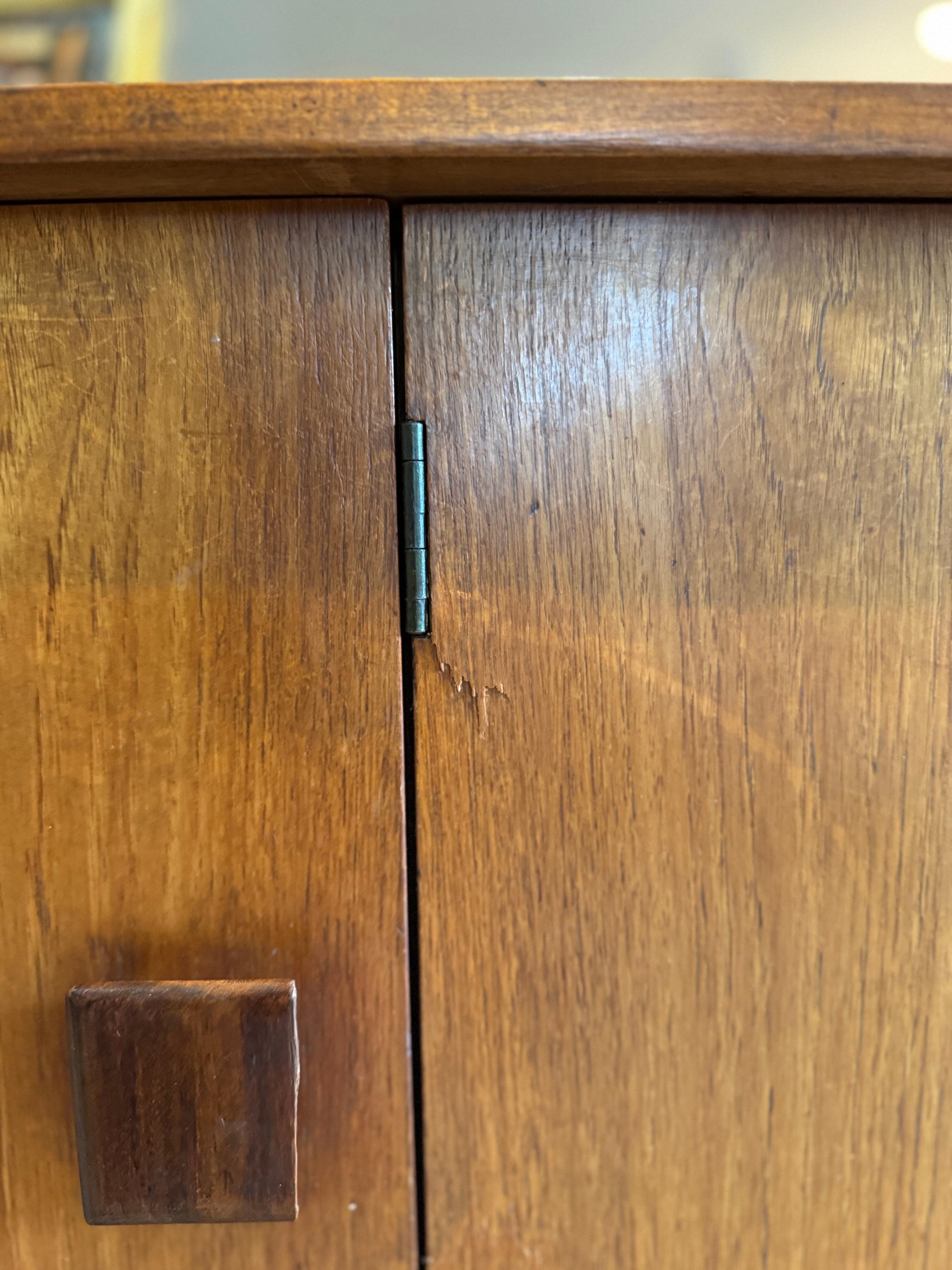 Danish mid century modern teak cocktail sideboard by Wrighton, circa 1960s In Good Condition For Sale In Houston, TX