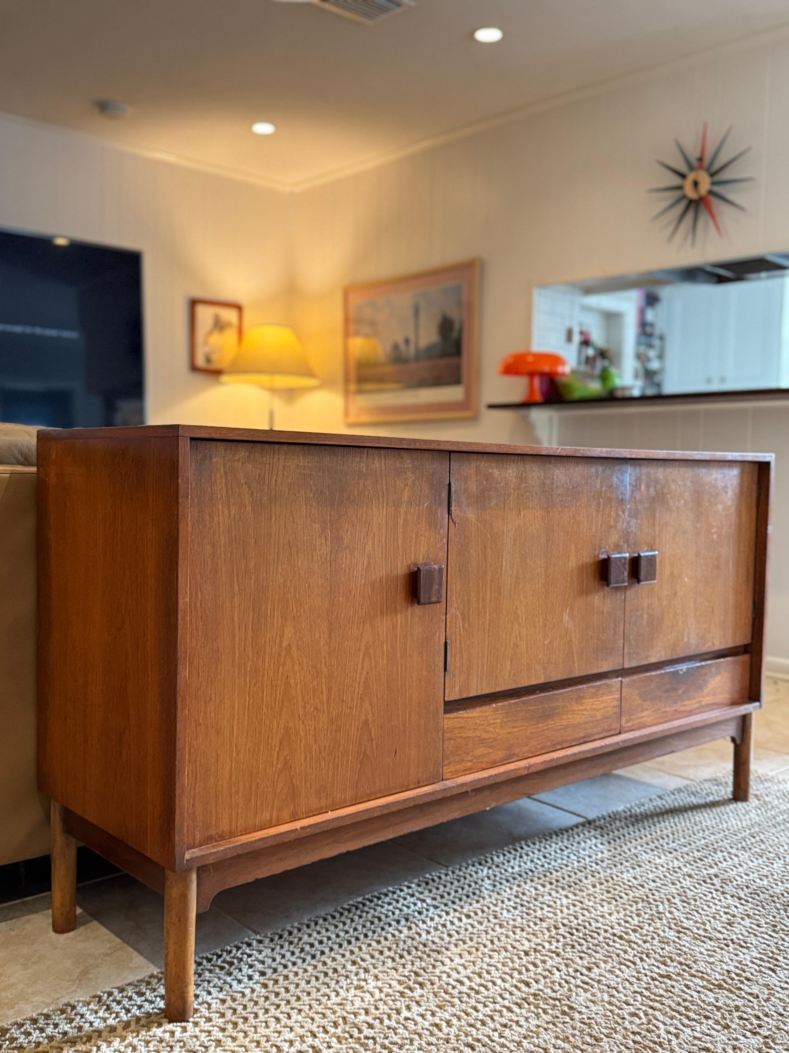 Mid-20th Century Danish mid century modern teak cocktail sideboard by Wrighton, circa 1960s For Sale