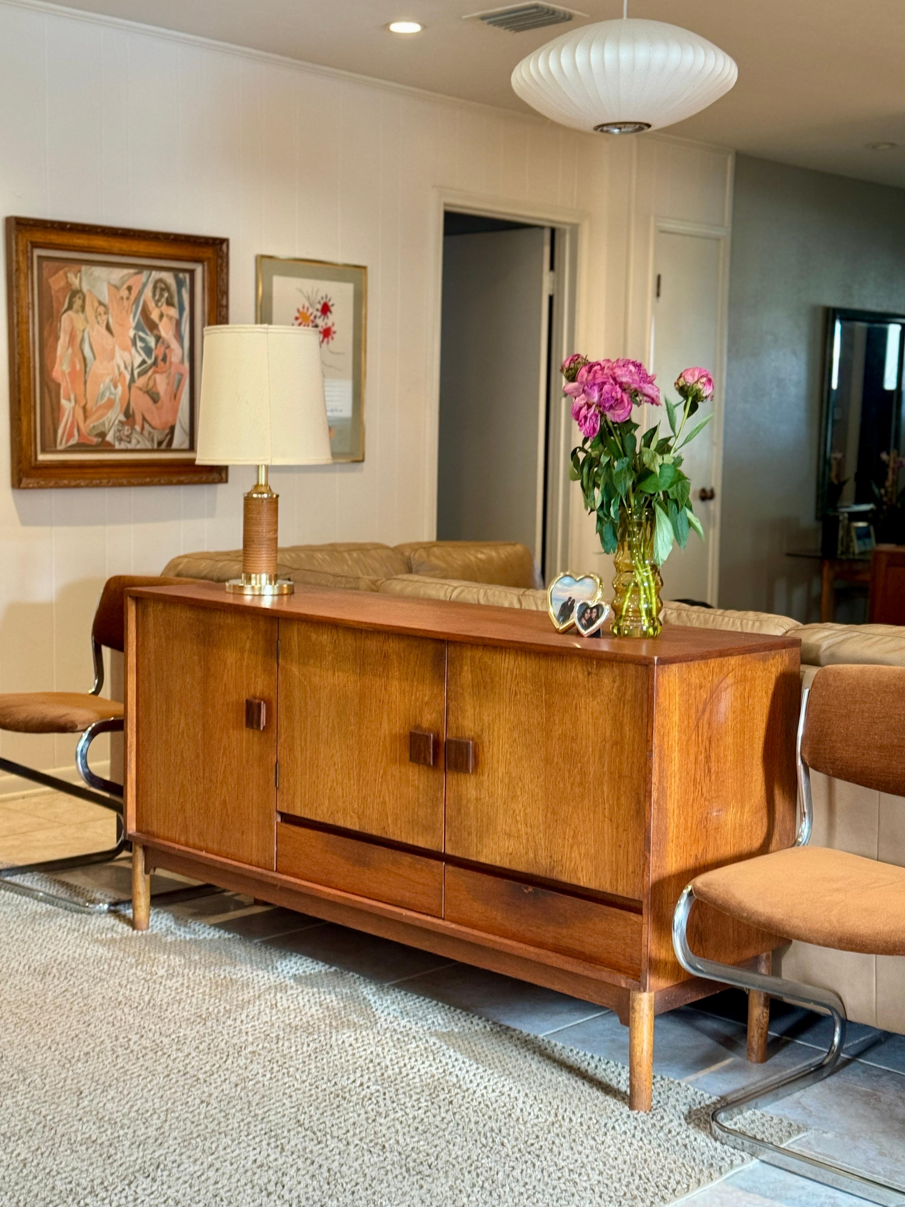 Danish mid century modern teak cocktail sideboard by Wrighton, circa 1960s For Sale 2