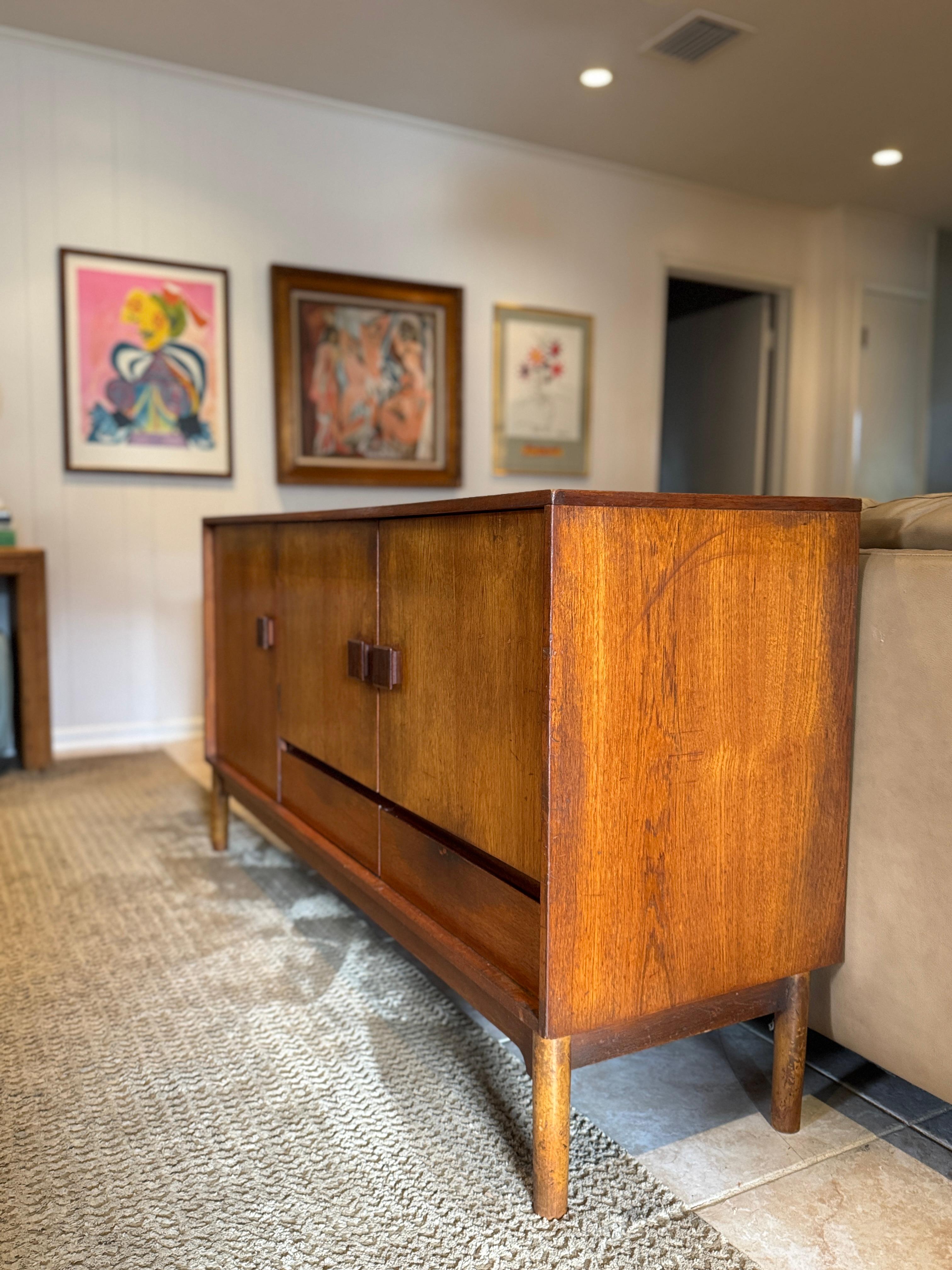 Danish mid century modern teak cocktail sideboard by Wrighton, circa 1960s For Sale 3