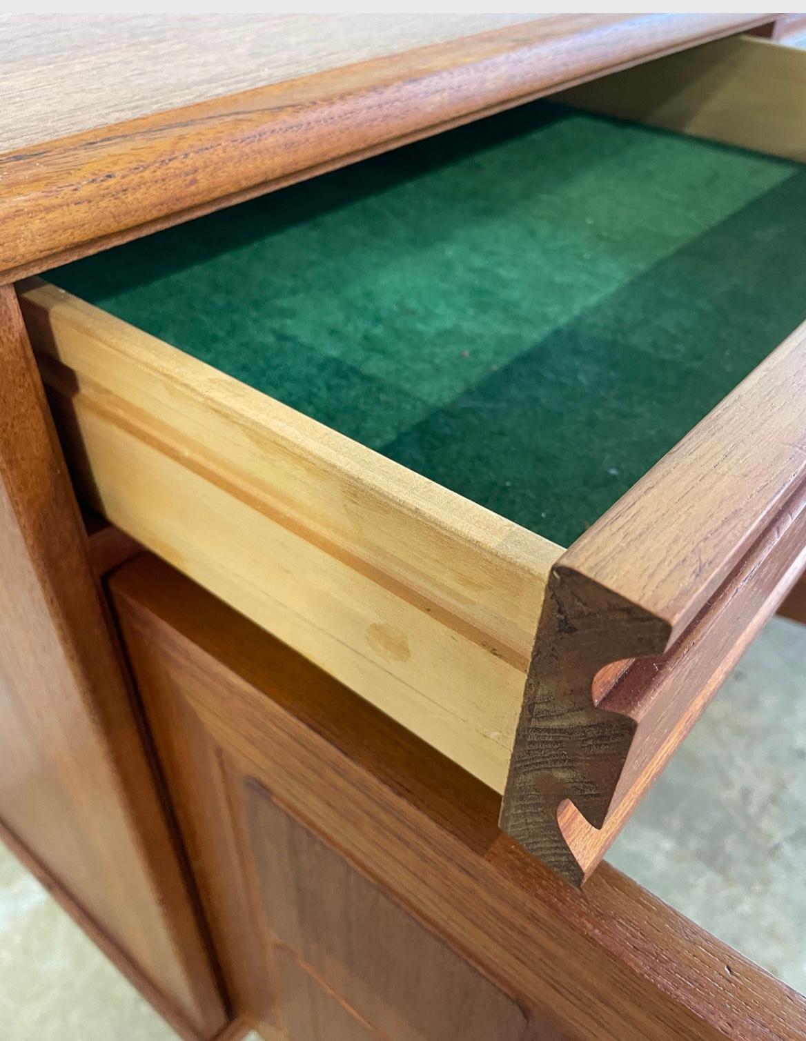 Wood Danish Mid Century Modern Teak Console or Credenza For Sale