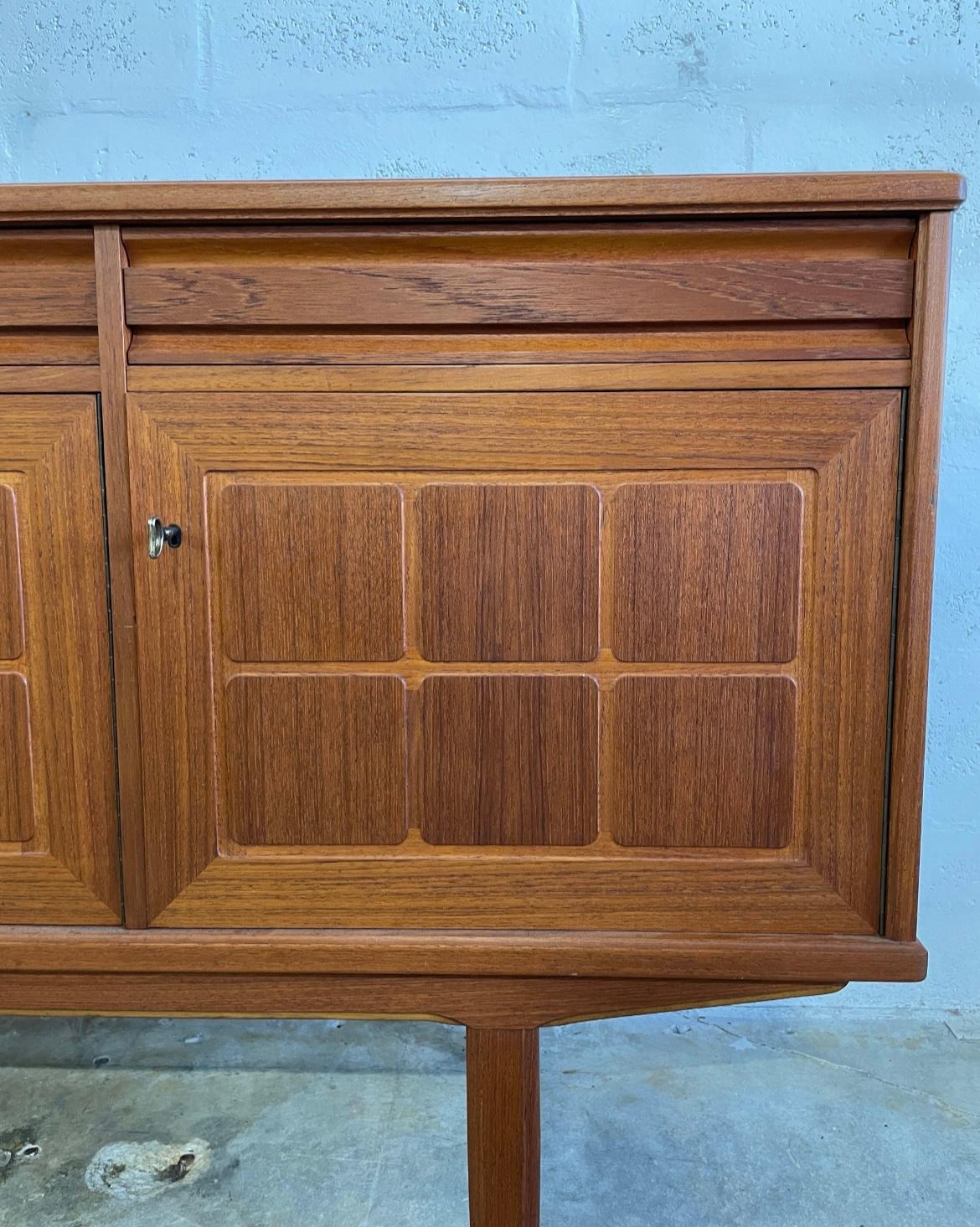 Danish Mid Century Modern Teak Console or Credenza For Sale 1