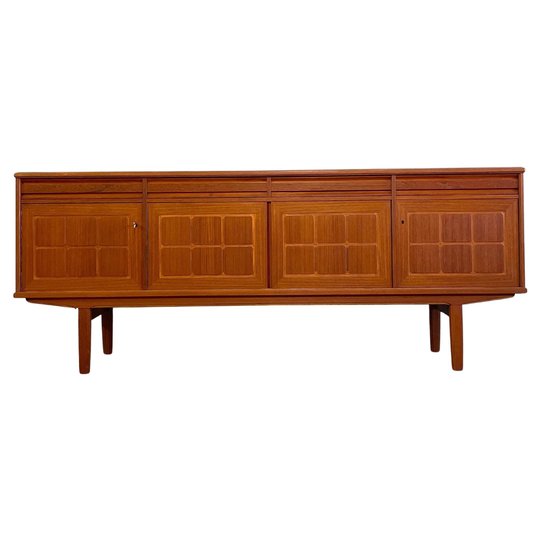 Danish Mid Century Modern Teak Console or Credenza For Sale