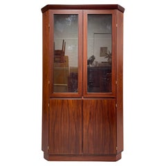 Used DANISH Mid Century Modern TEAK CORNER Bookcase / China Cabinet by Skovby