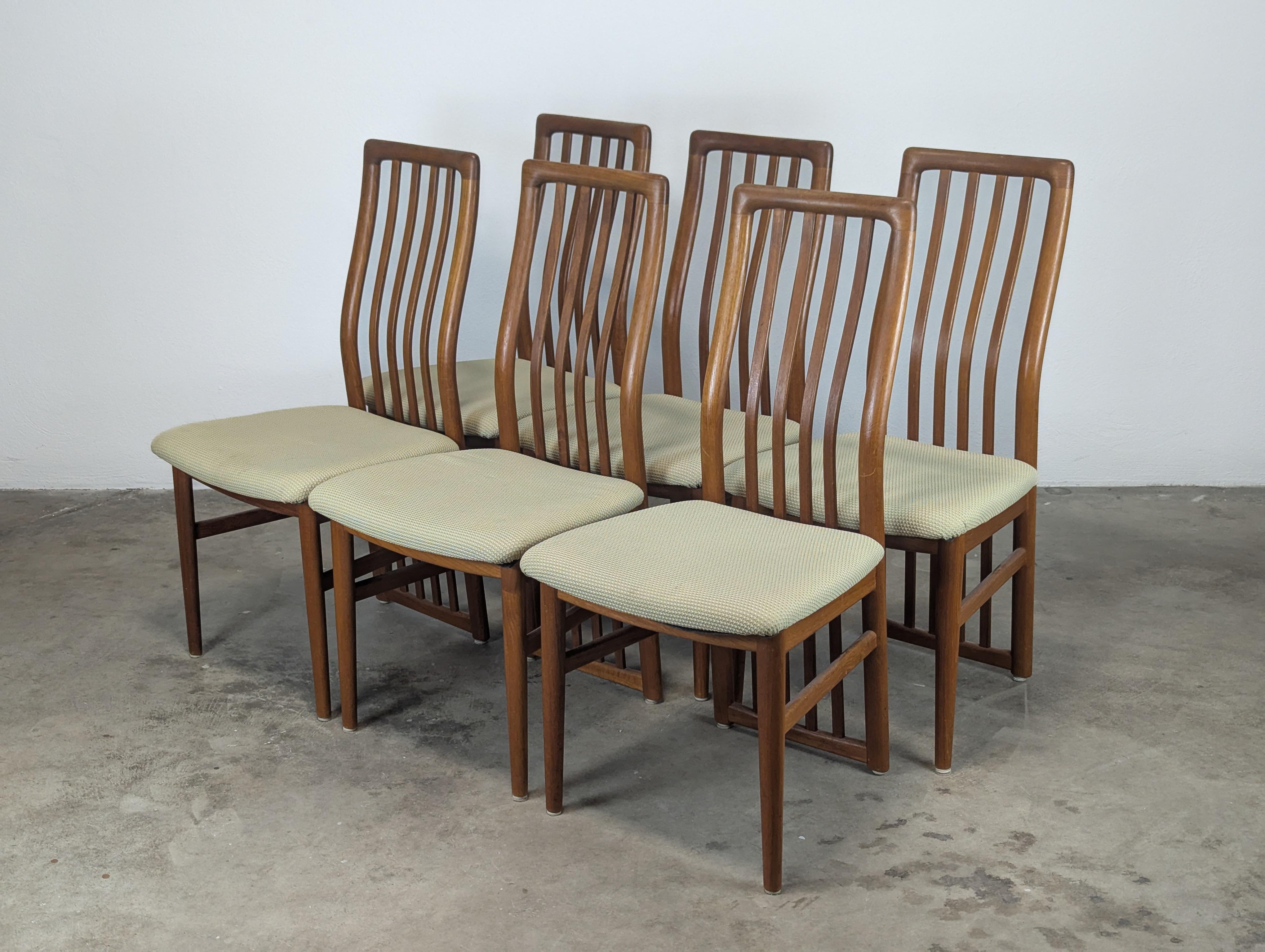 Sillas de comedor danesas de teca modernas de mediados de siglo de Schou Andersen, c1960 en venta 3