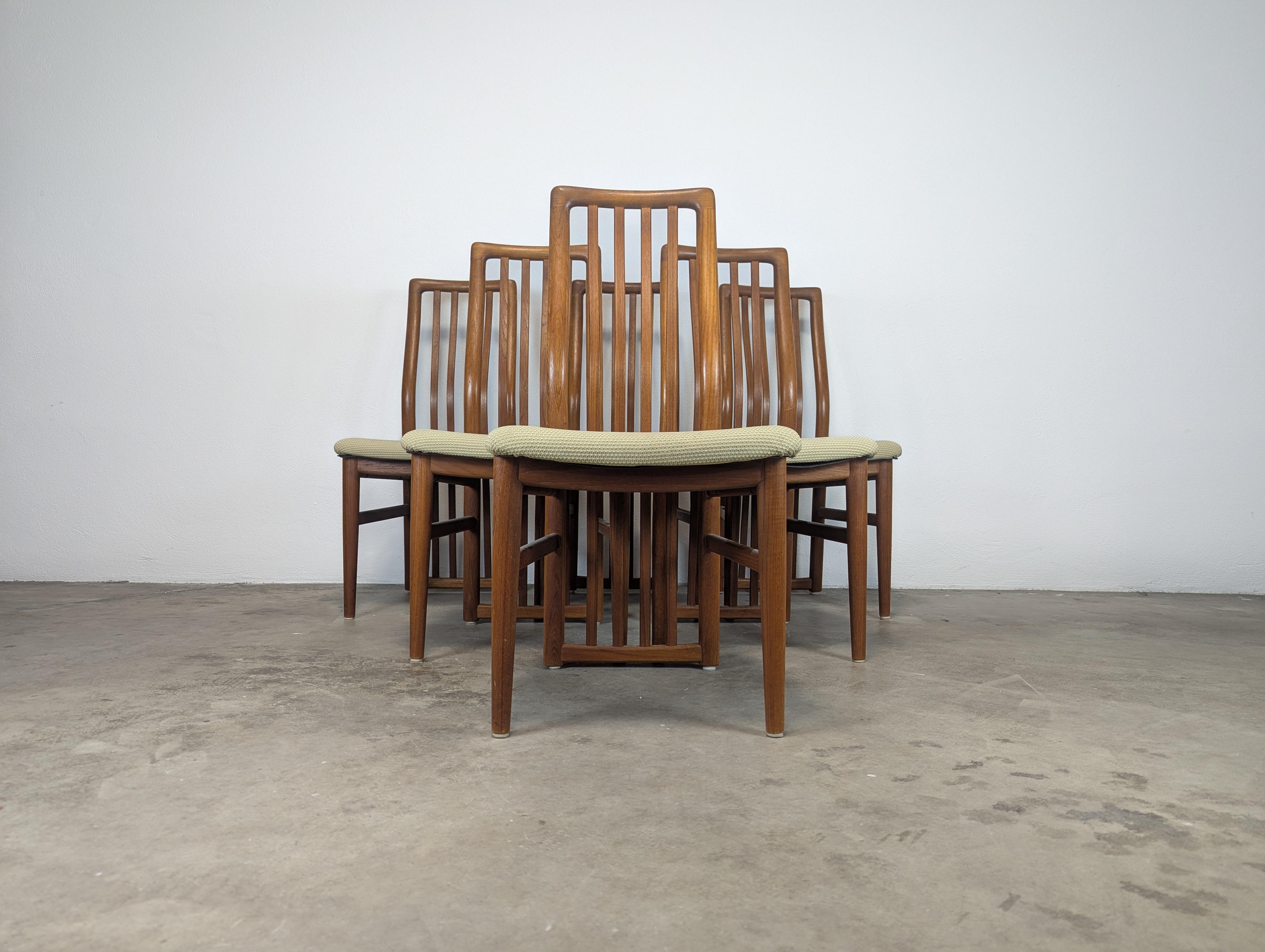 Sillas de comedor danesas de teca modernas de mediados de siglo de Schou Andersen, c1960 Danés en venta