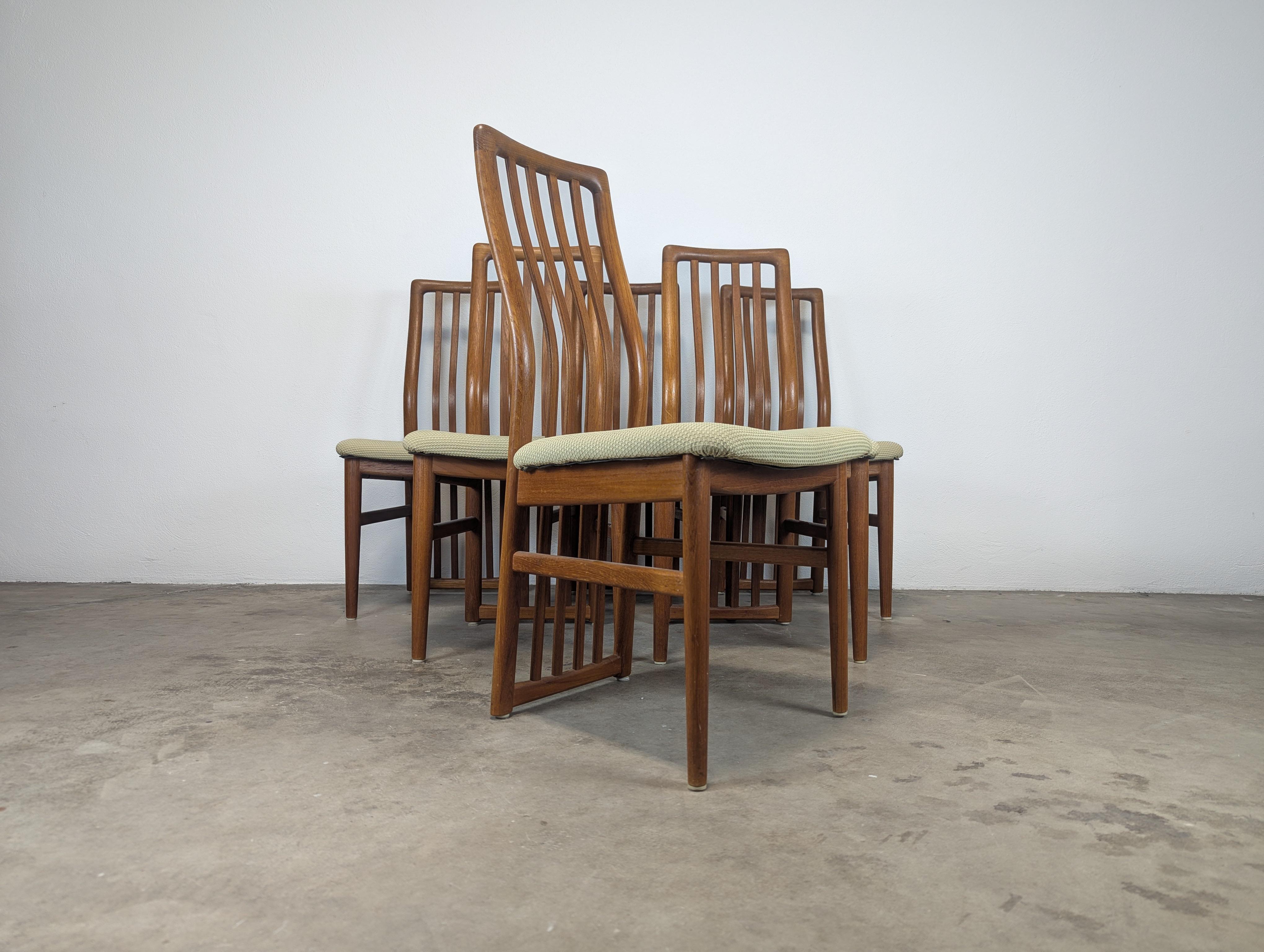 Sillas de comedor danesas de teca modernas de mediados de siglo de Schou Andersen, c1960 en Bueno estado para la venta en Chino Hills, CA