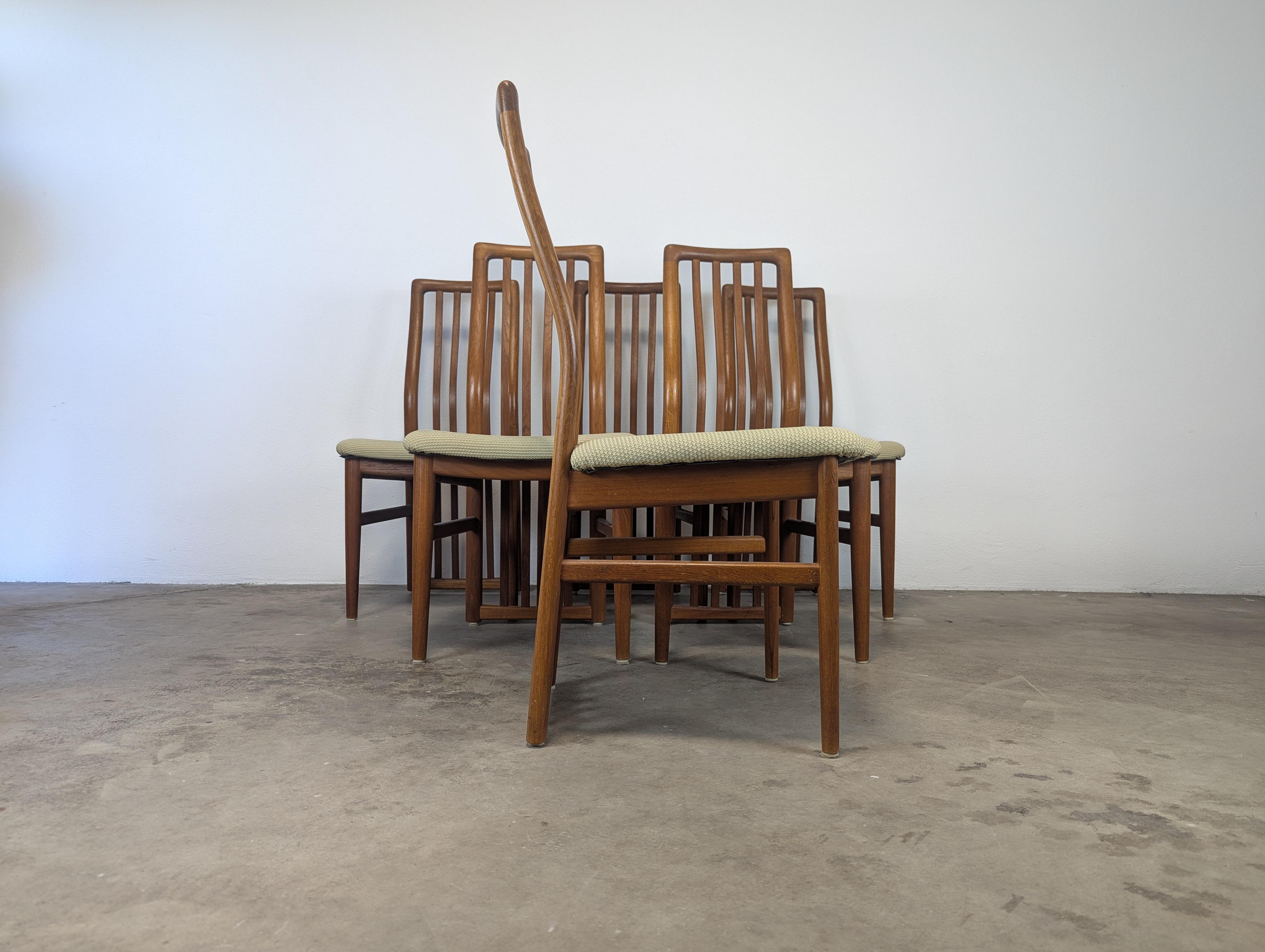 Sillas de comedor danesas de teca modernas de mediados de siglo de Schou Andersen, c1960 mediados del siglo XX en venta